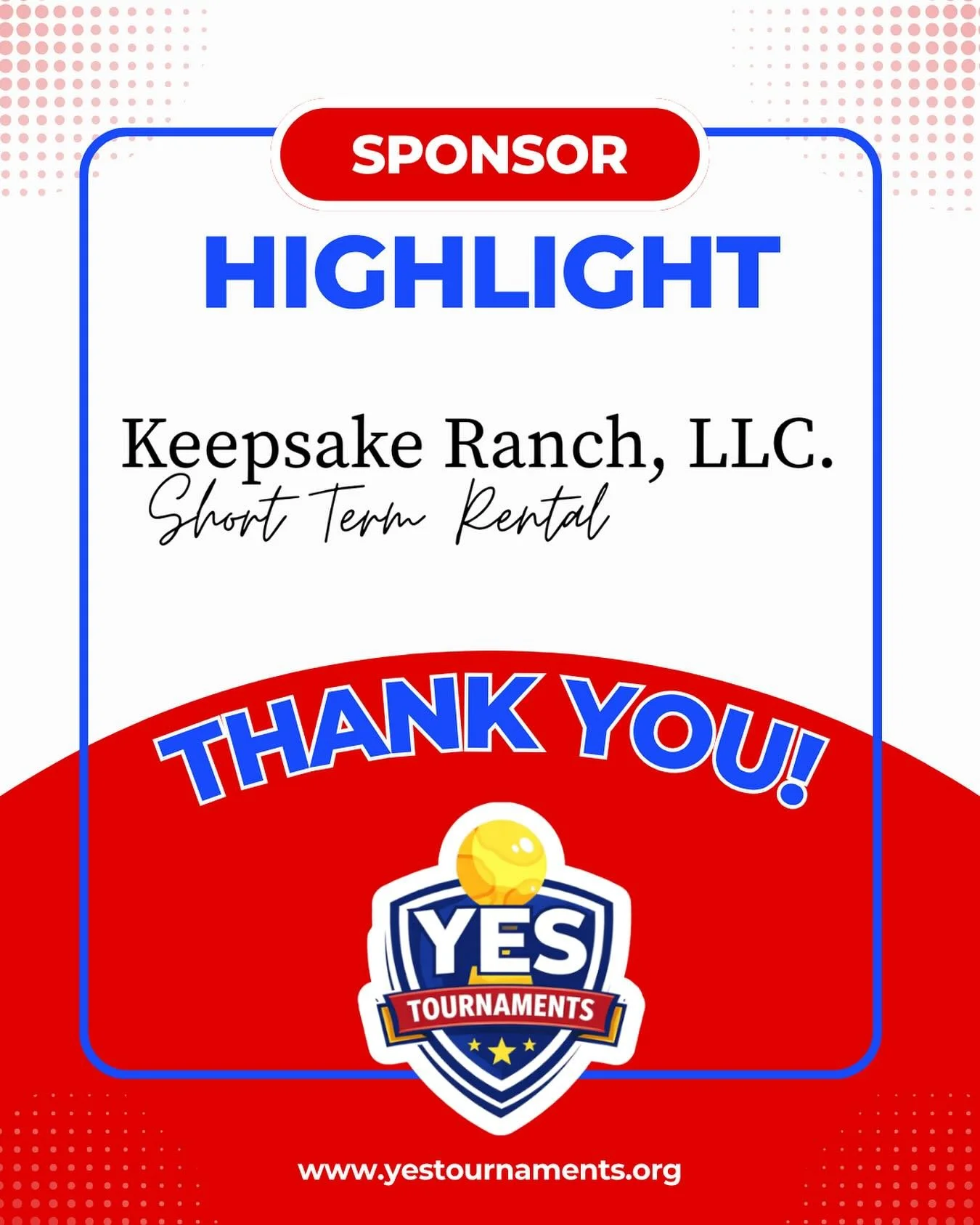 🔥 Sponsor Highlight 🔥

Shoutout to Keepsake Ranch, LLC for their support!

Known for their clean, beautiful spaces and attention to detail, Keepsake Ranch offers a top-tier short-term rental experience right here in our area. It&rsquo;s the perfect
