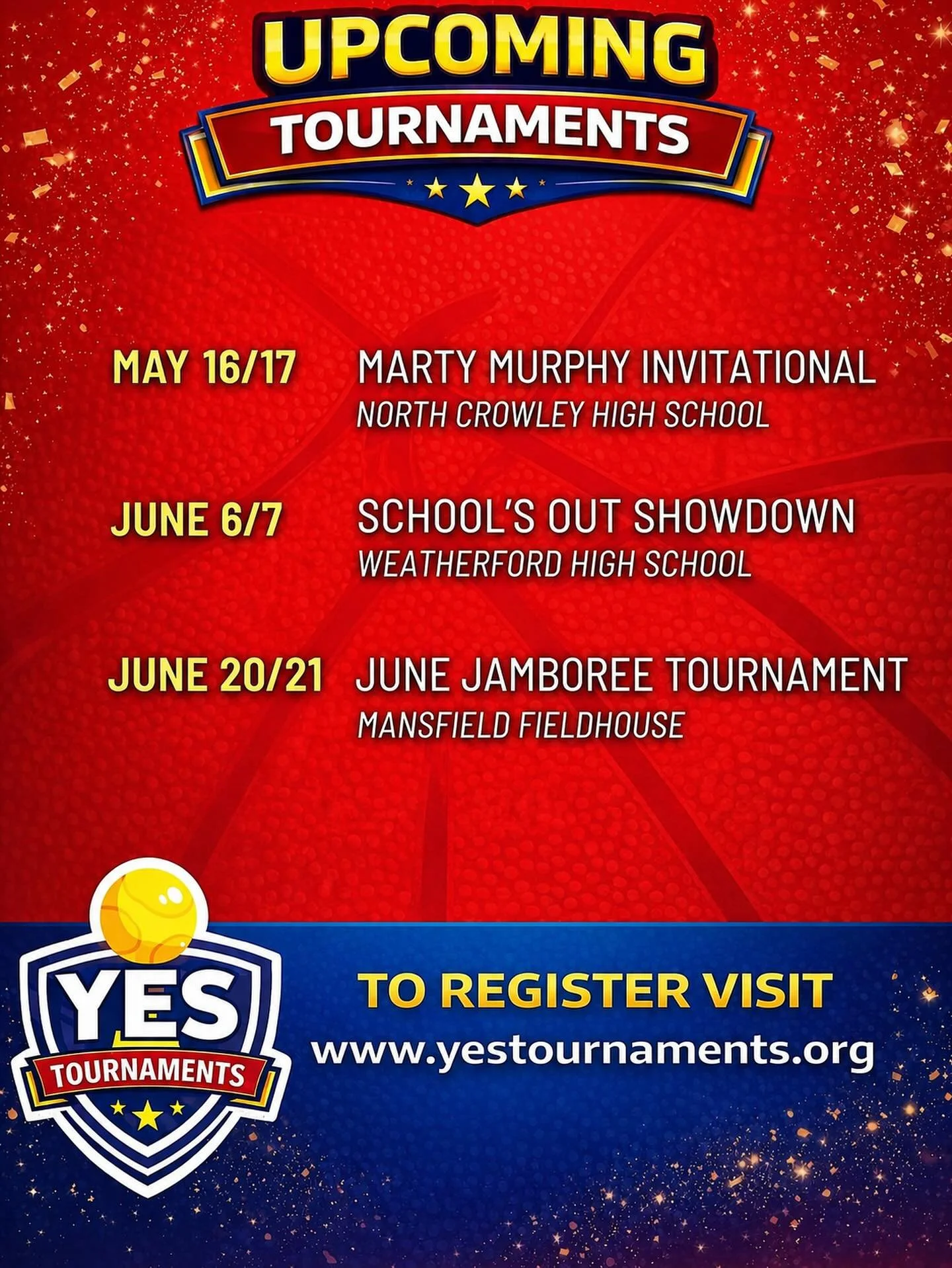Here are the remaining dates for our 2026 Summer Tournament Series.  Fall dates coming soon 👀