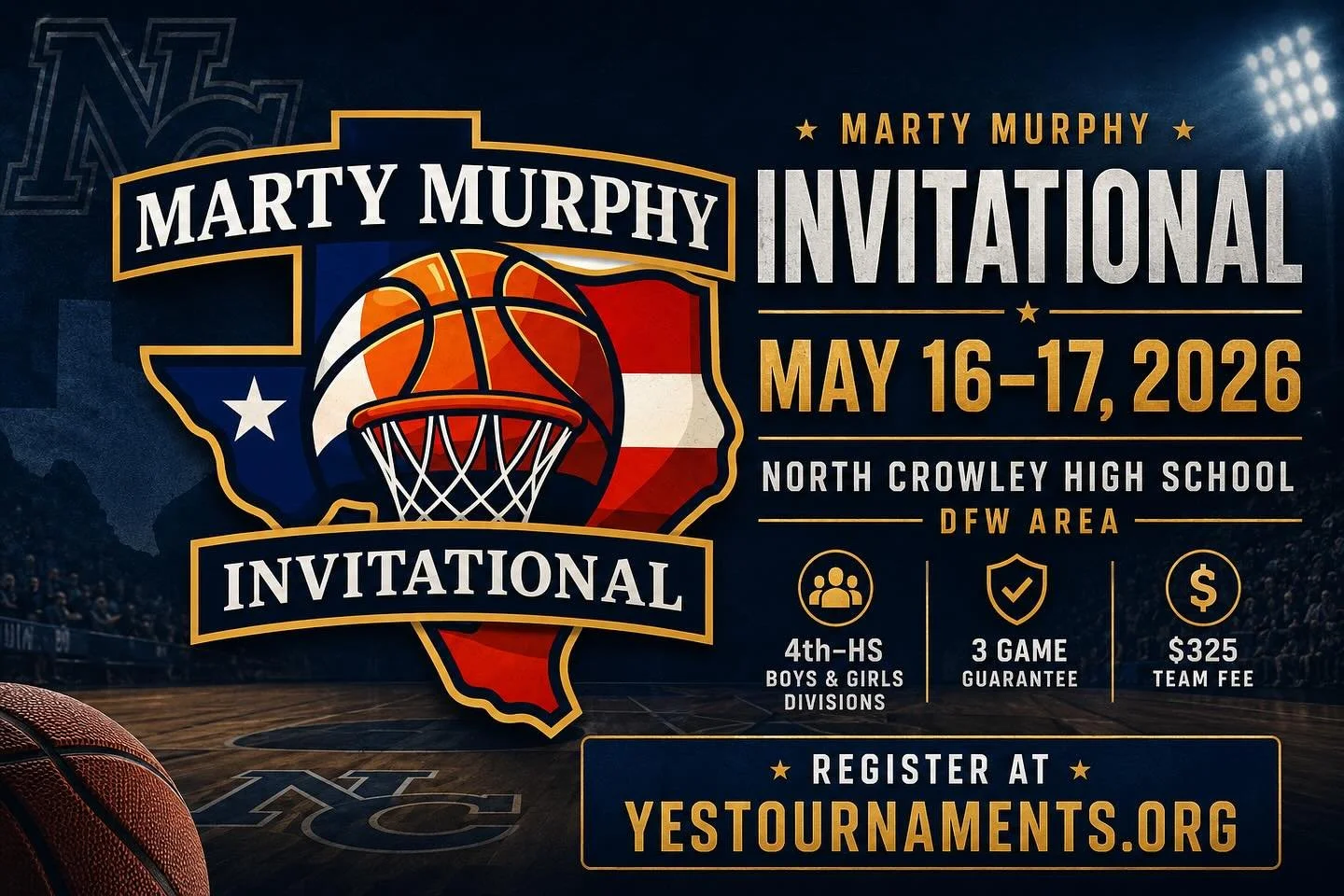 🔥 THE MARTY MURPHY INVITATIONAL IS COMING TO NORTH CROWLEY 🔥

Get your squad ready for one of the premier spring events in the DFW area. Competitive matchups, elite facilities, and a high-energy atmosphere all weekend long.

📍 North Crowley High S