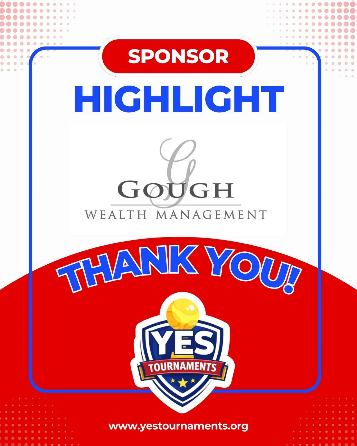 A huge THANK YOU to Gough Wealth Management for their continued support of Youth Experiencing Success and the athletes, families, and communities we serve!

Partnerships like this help us continue creating opportunities for young athletes to grow not