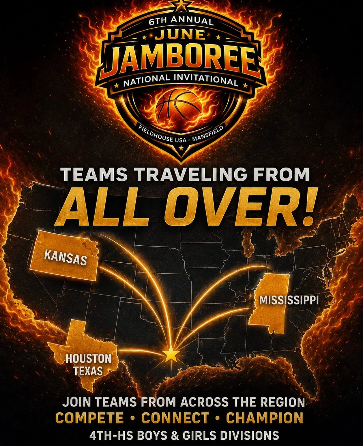 🔥 Teams are making the trip to Mansfield🔥

The 6th Annual June Jamboree is drawing programs from across Texas and beyond, with teams already committed from Kansas, Mississippi, Houston, and throughout the DFW Metroplex.

If you&rsquo;re looking for