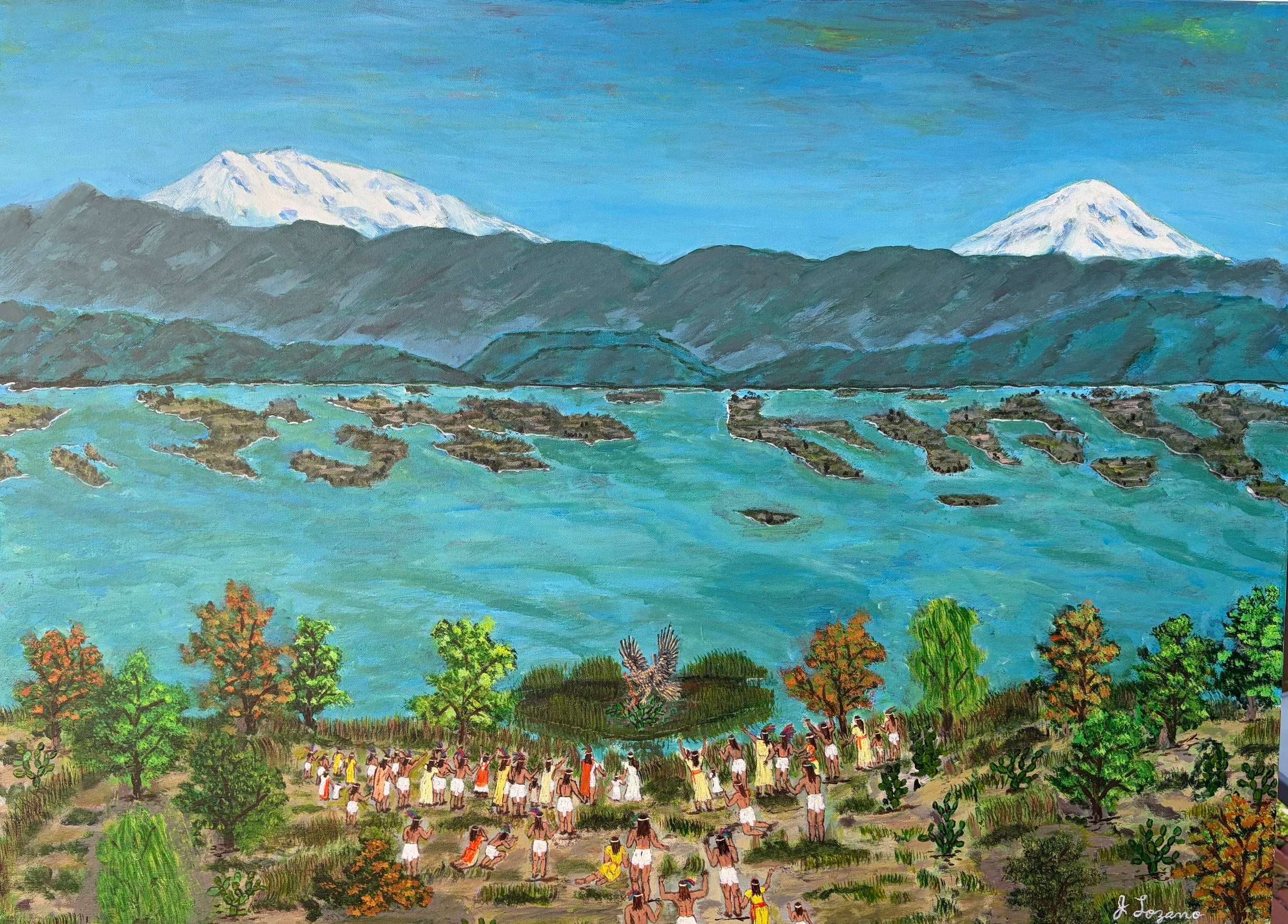 Founding of Tenochtitlan:
The prophesied eagle appears before the Mexica, confirming the site chosen by their ancestors.
From this sign, Tenochtitlan emerges — a city born from faith, ingenuity, and cultural memory