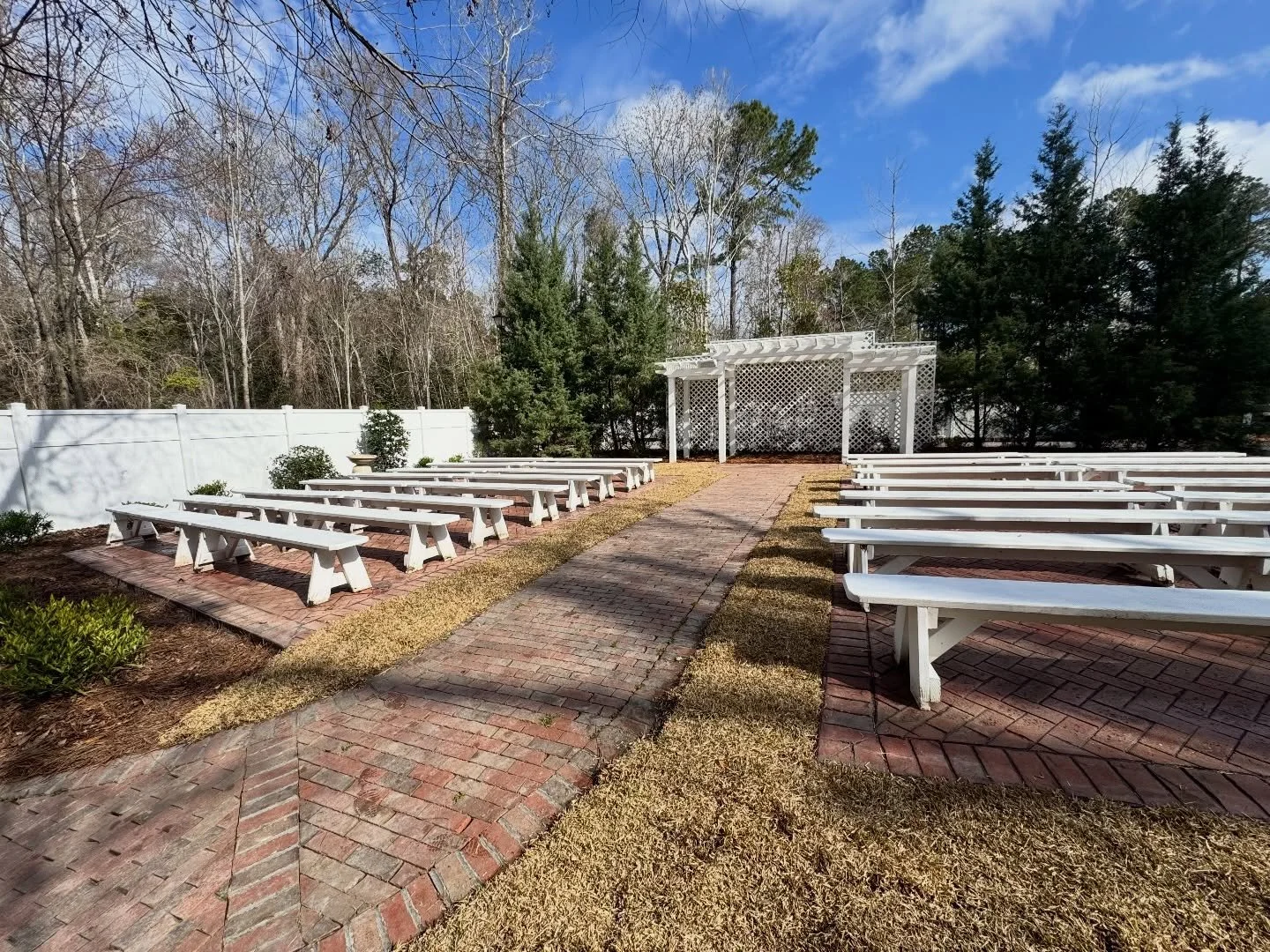 Update at our ceremony garden

We are honestly a little emotional seeing this come together. Watching the vision for our ceremony space at 108 W Main turn into a real place where couples will say &ldquo;I do&rdquo; is something really special for us.