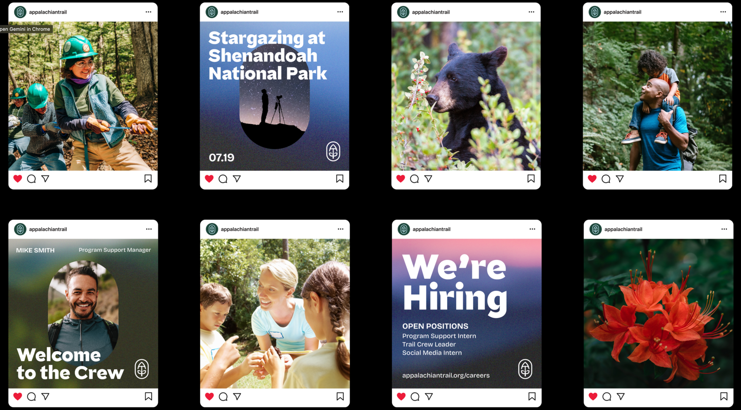 Nonprofit + Conservation | Appalachian Trail Conservancy social media templates