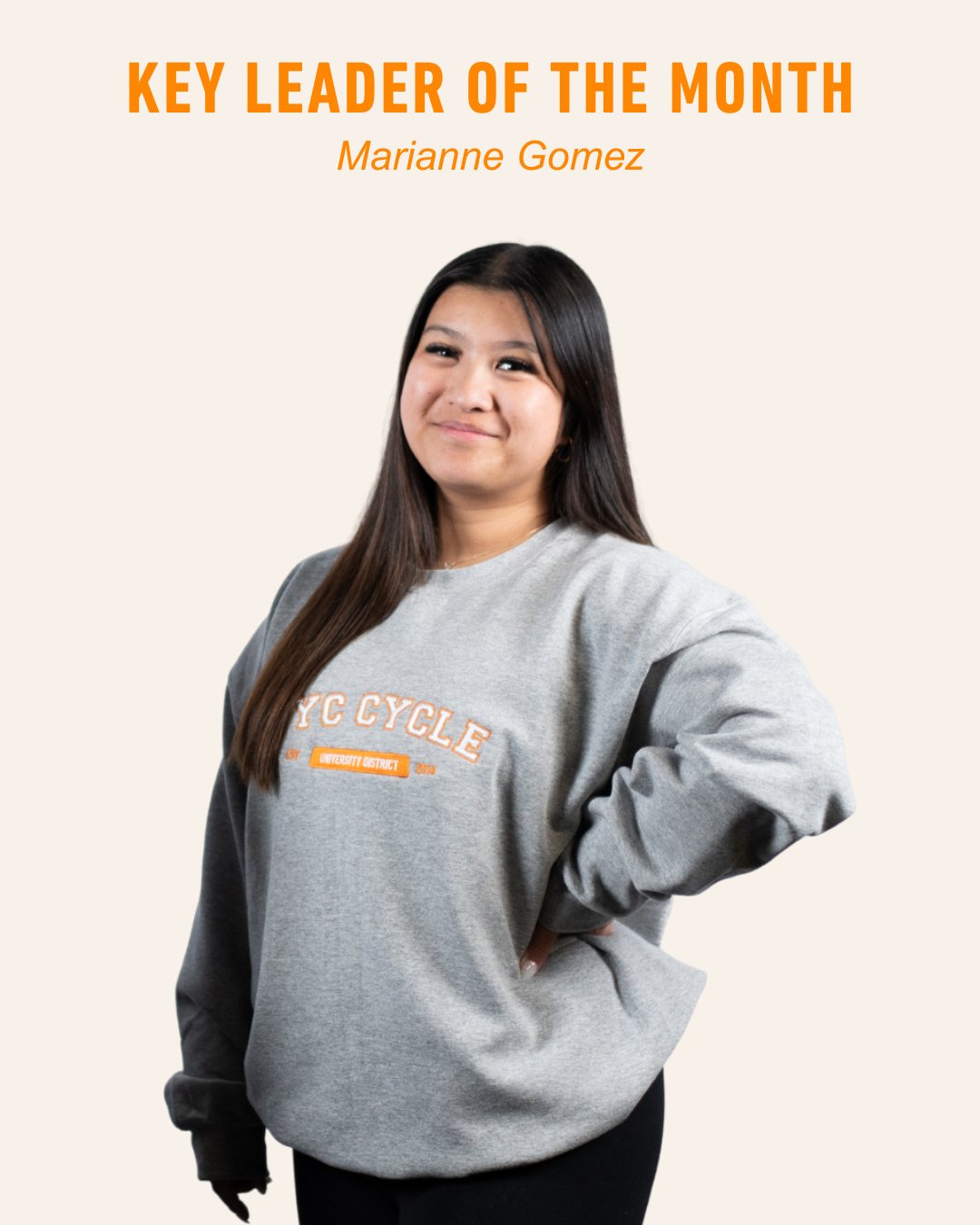 Meet our June YYC Key Leader of the month! 🧡⁠
⁠
&quot;Marianne leads with calm, confidence, and consistency, and somehow makes it all look effortless (even at 5:30 in the morning!). Whether she&rsquo;s supporting the Bikergang or backing up the MOs,