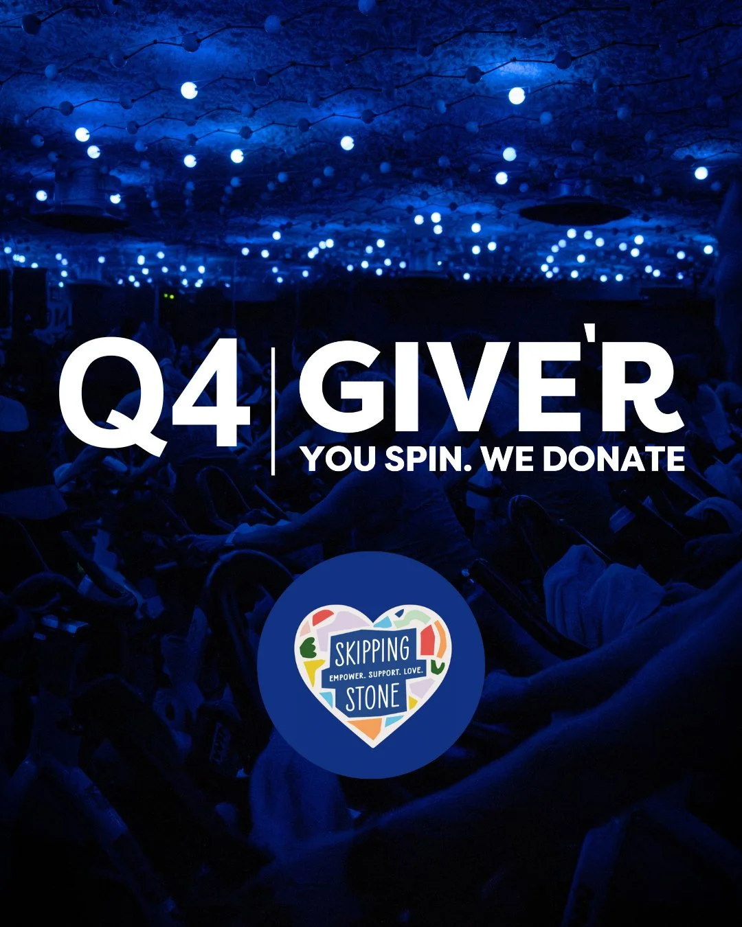 🧡 2025 Q4 GIVE'R CHARITY: @skippingstoneca ✨
Start spinning for our GIVE'R charity every Friday for half off spin with all proceeds going to Skipping Stone.
Purchase a $16 GIVE'R class pass on our app and book the class:
🚲 University Distric