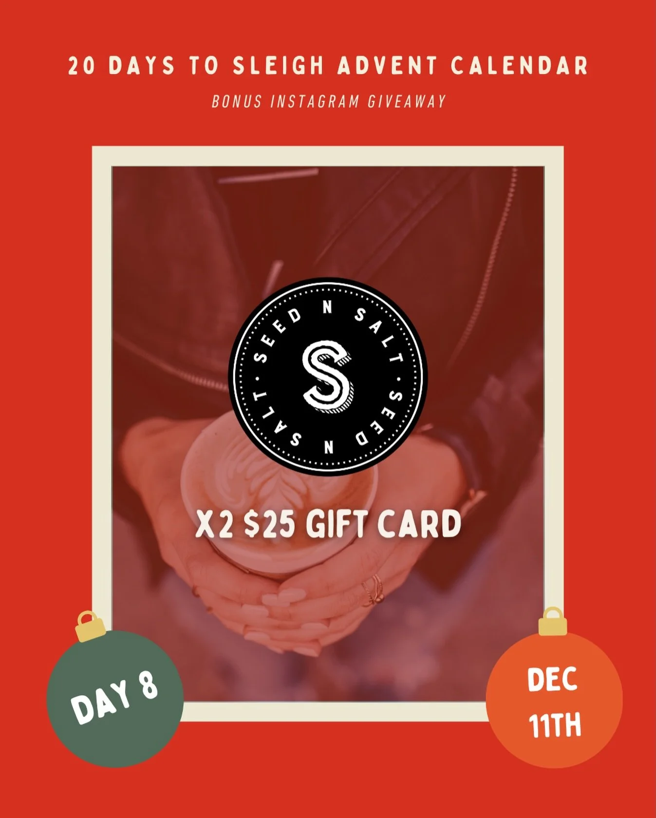 🦌🛷 Bonus Entry - Day 8 with @seednsaltcanada🦌🛷⁠
⁠
Did you ride or are you about to ride on Dec 11th? Enter this giveaway for an additional entry to win the daily prize! If you didn&rsquo;t get the chance to ride on this day, enter below for an en