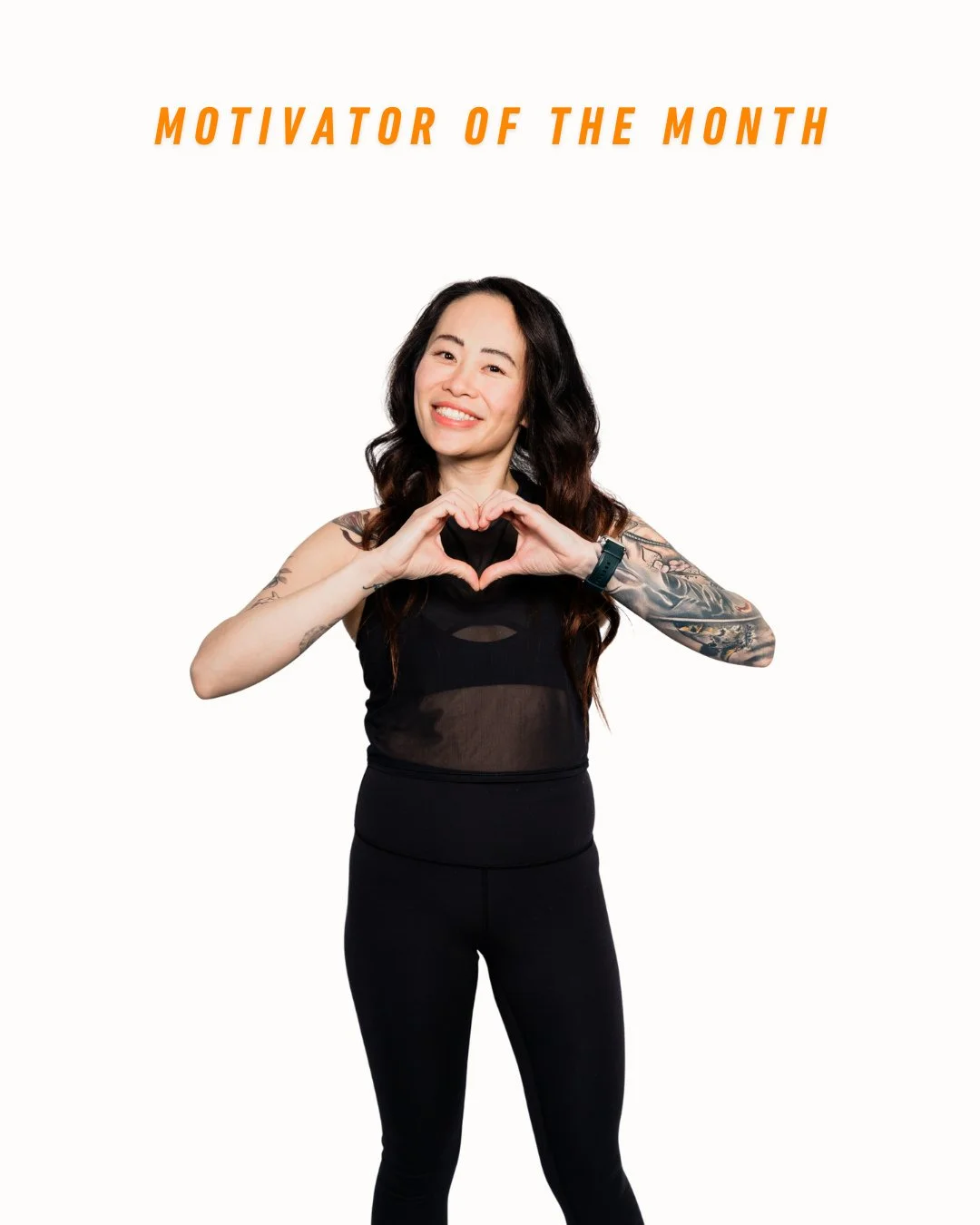 🧡 Motivator of the Month 🧡 @ncaku ⁠
⁠
Comment down below on why you LOVE Ariel as a Motivator and friend ⬇️⁠
⁠
"Ariel brings unmatched energy, encouragement, and care into every class she teaches. Her leadership creates an environment that fee