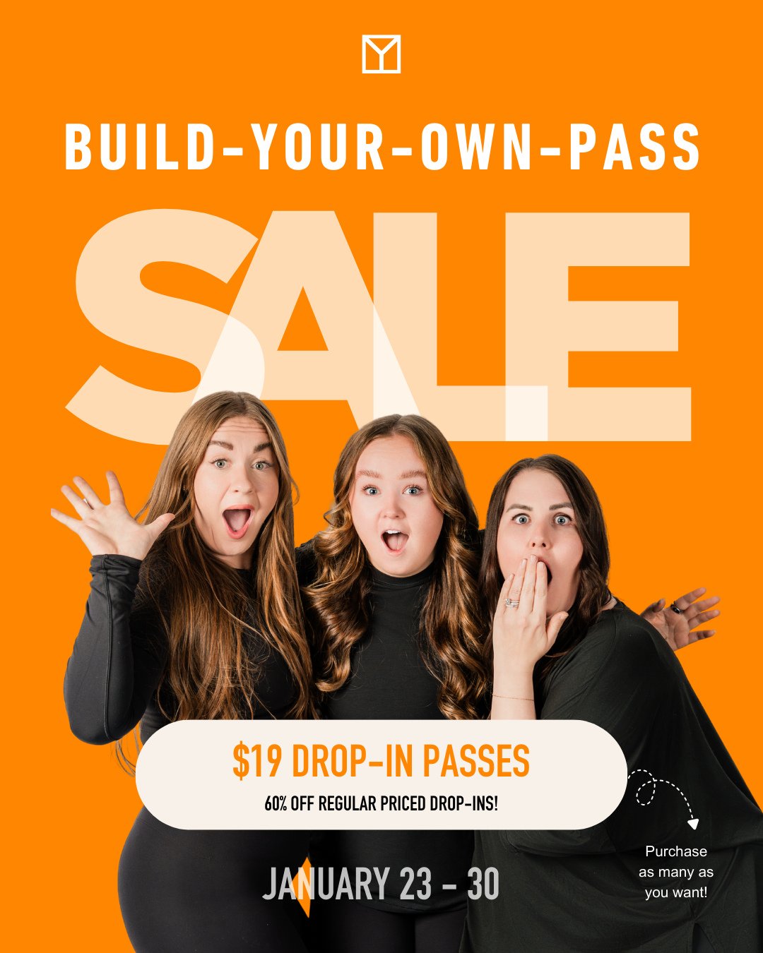 Keep your 2026 Momentum Going!🔥BYOP (Build Your Own Pass) - $19 Drop-Ins 🔥Create your own spin pass!⁠
⁠
Purchase as many $19 Drop-In Passes as you want (there is no limit!). Buy them on our app or in the link in bio.⁠
⁠
Sale is from January 23rd - 