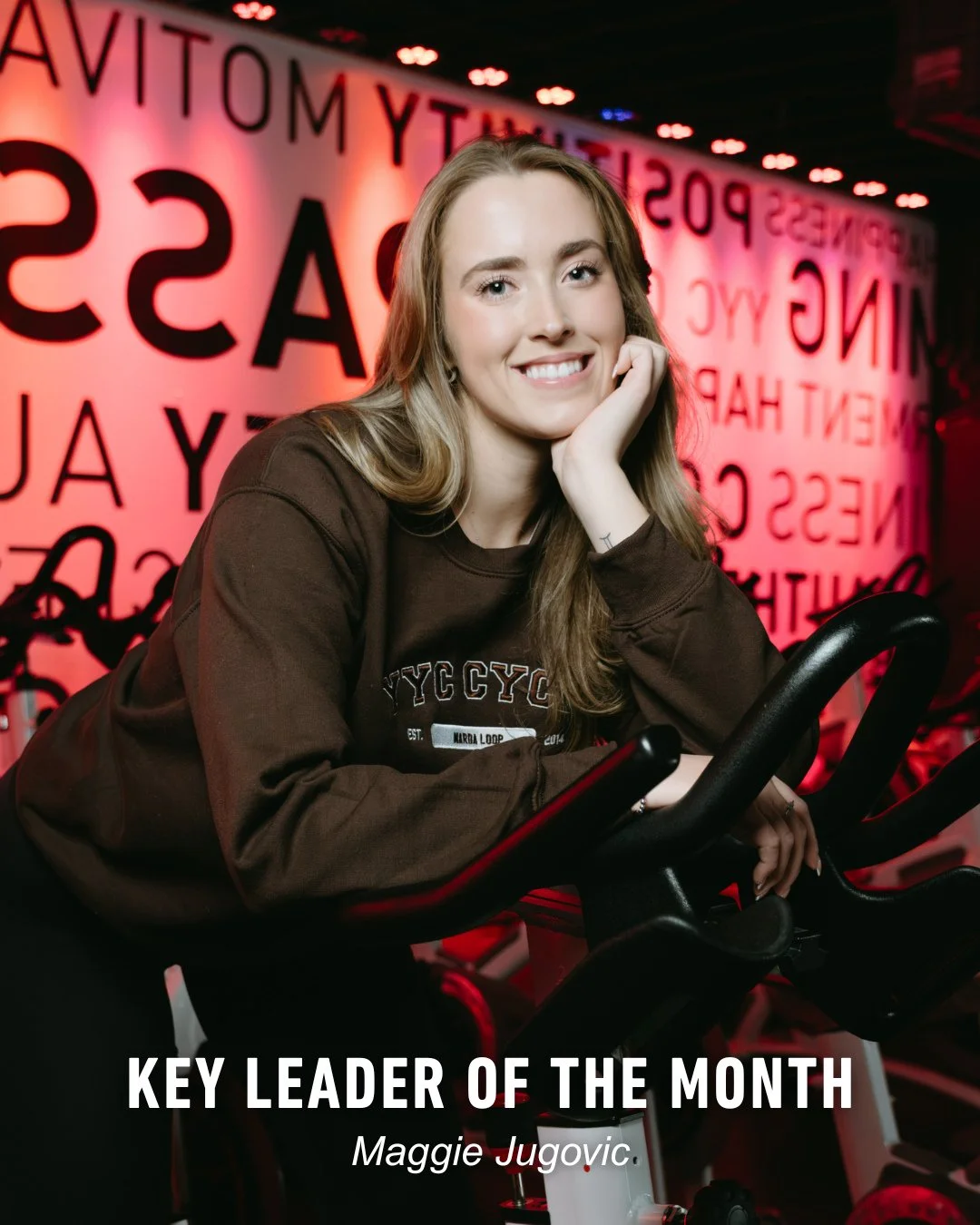 Meet our March YYC Key Leader of the Month, Maggie Jugovic! 🧡⁠
⁠
"Maggie is truly such a light on our team. She brings the best energy into the studio every single shift! Always positive, always welcoming, and always showing up with a smile!⁠
⁠