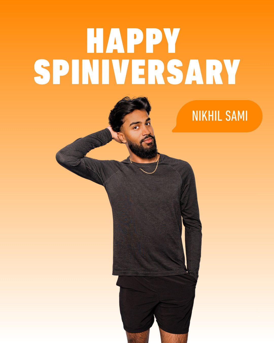 🎉🚲 𝟏 𝐘𝐄𝐀𝐑 𝐒𝐏𝐈𝐍𝐈𝐕𝐄𝐑𝐒𝐀𝐑𝐘: Nikhil Sami 🚲🎉 @nikhil.sami⁠
⁠
Ride in his classes every:⁠
🧡 Sunday 10:45AM @ Marda Loop⁠
⁠
Let's all give some love in the comments below ⬇️