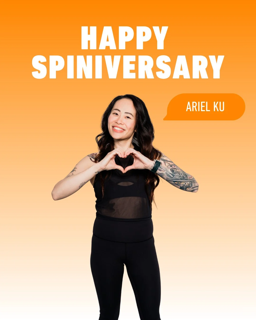 🎉🚲 𝟏 𝐘𝐄𝐀𝐑 𝐒𝐏𝐈𝐍𝐈𝐕𝐄𝐑𝐒𝐀𝐑𝐘: Ariel Ku 🚲🎉 @ncaku⁠
⁠
Ride in her classes every:⁠
🧡 Thursday 6:00AM @ University District⁠
🧡 Friday 8:00AM @ Marda Loop⁠
⁠
Let's all give some love in the comments below ⬇️