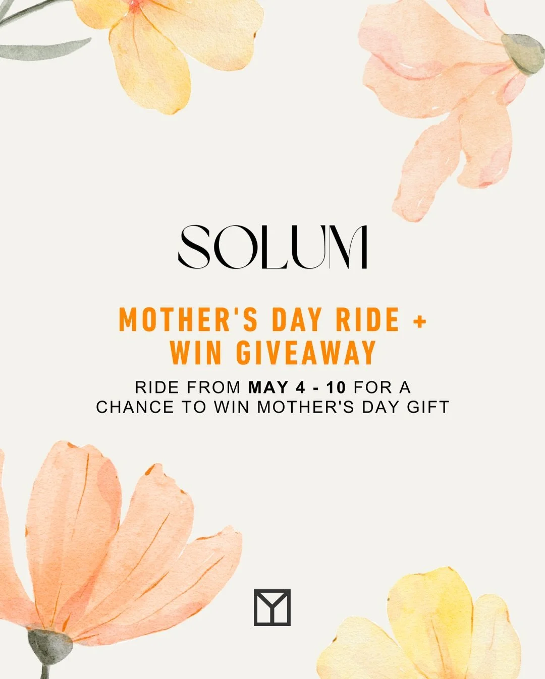 Ride + Win to celebrate Mother&rsquo;s Day 🌸 @solumperfume⁠
⁠
Ride from May 4th - 10th for a chance to win 3 Perfumes from Solum Perfume + YYC CYCLE 5 Class Pack ✨ (1 class = 1 entry)⁠
⁠
*Winner will be announced and contacted May 10th by EOD.