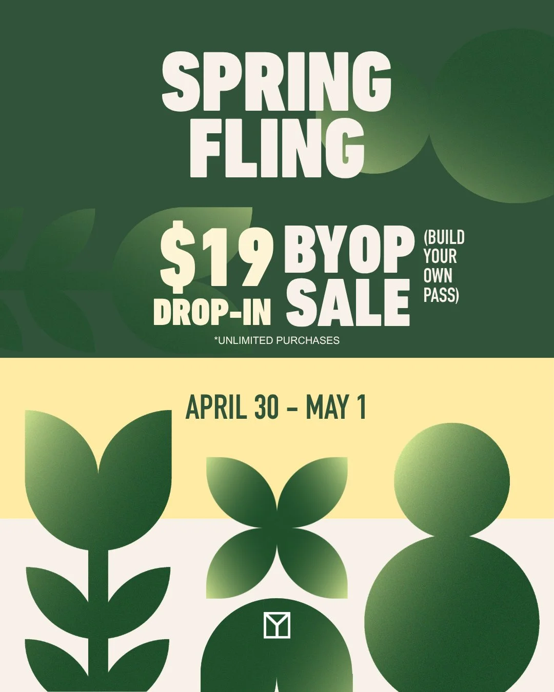 Spring Fling Is Calling 🌸 Get your $19 drop-in passes (unlimited purchases allowed!)⁠
⁠
Build your own pass! The sale goes from April 30th to May 1st (2 Day Sale).⁠
⁠
🎁 Win a YYC CYCLE Spring Package ($200 value)⁠
👉 1 drop-in purchase = 1 entry fo