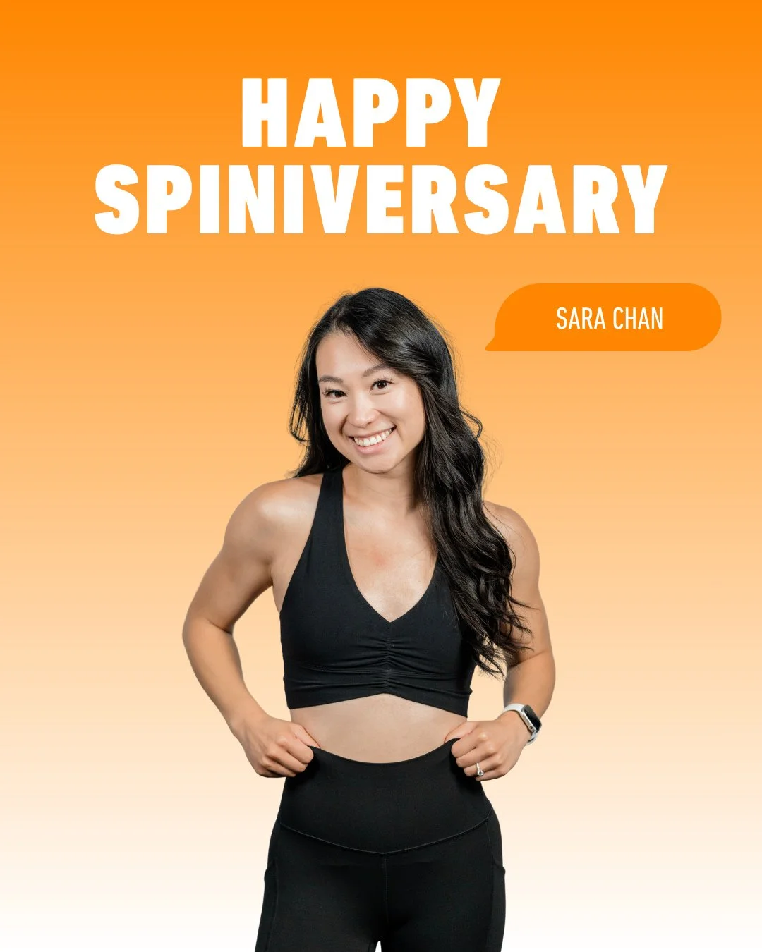🎉🚲 𝟰 𝗬𝗘𝗔𝗥 𝗦𝗣𝗜𝗡𝗜𝗩𝗘𝗥𝗦𝗔𝗥𝗬: Sara Chan 🚲🎉 @channyvibez⁠
⁠
Ride in her classes every:⁠
🧡 Tuesday 6:00PM @ University District⁠
🧡 Thursday 4:30PM @ University District⁠
🧡 Saturday 12:30PM @ University District⁠
⁠
Let's all give some 