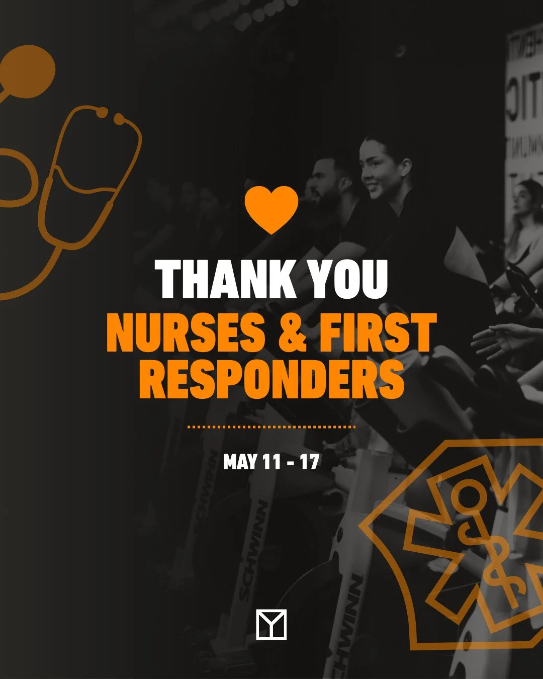 Thank you Nurses + First Responders 🧡 We're celebrating you this week!⁠
⁠
From May 11th - 17th, if you have an AHS tag on your account you can get 35% off our Drop-In passes (that's $20.80 per class!).⁠
⁠
✨ Use Discount Code: THANKYOU35⁠
🛒 Purchase