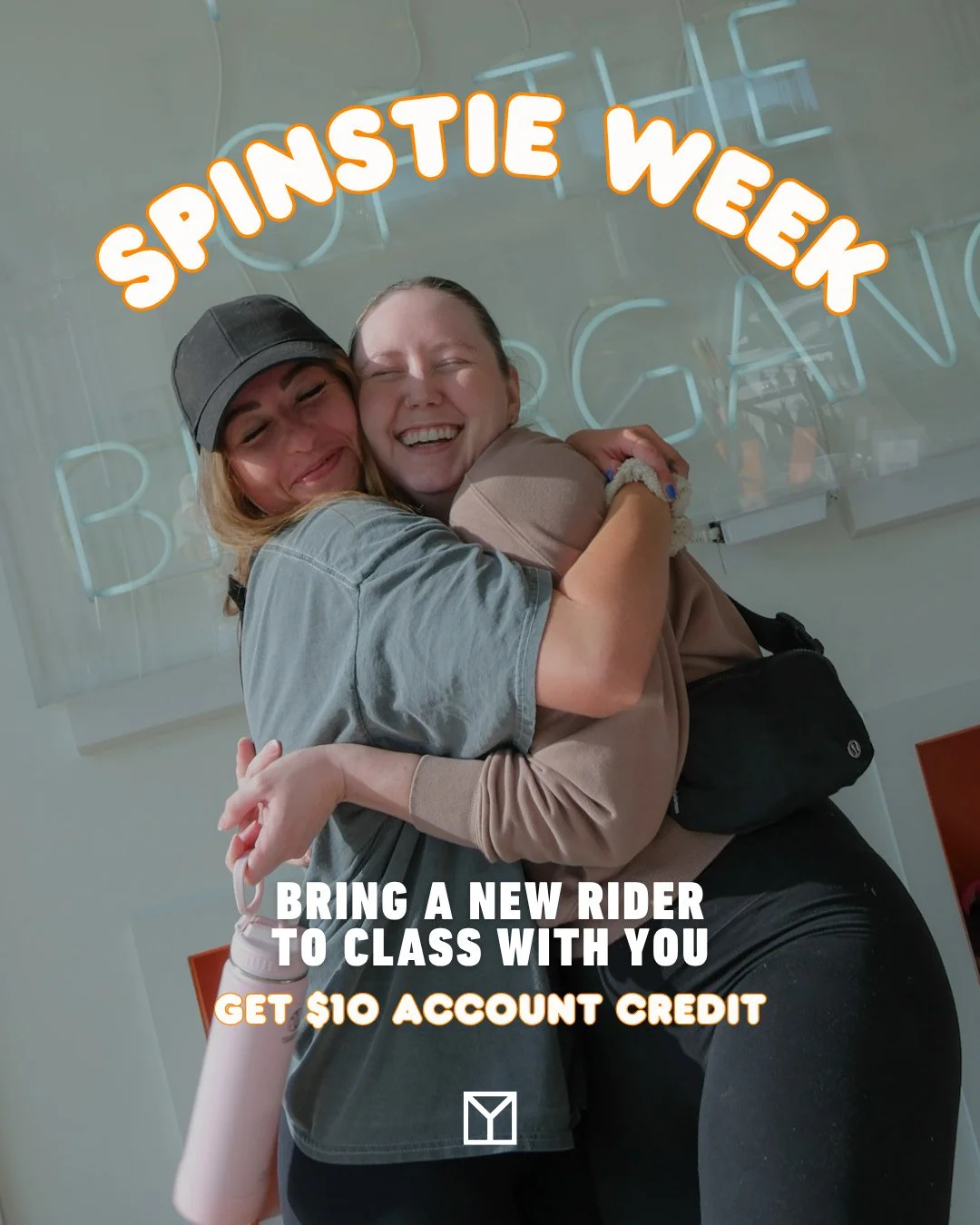 🧡 SPINSTIE WEEK 🧡 Bring a new rider to class with you from Jun 1 - 8.⁠
⁠
When you arrive to class, scan the QR code and...⁠
🌟 You get $10 Account Credit⁠
🌟 Your spinstie will get a complimentary drop-in to use for next time + a chance to win 7-Da