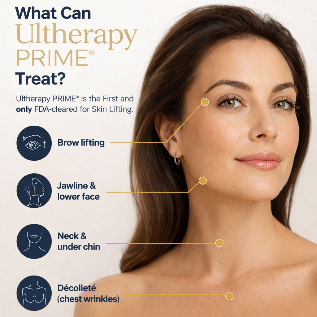 ultherapy prime area treated at Glowing U Wellness in Torrance