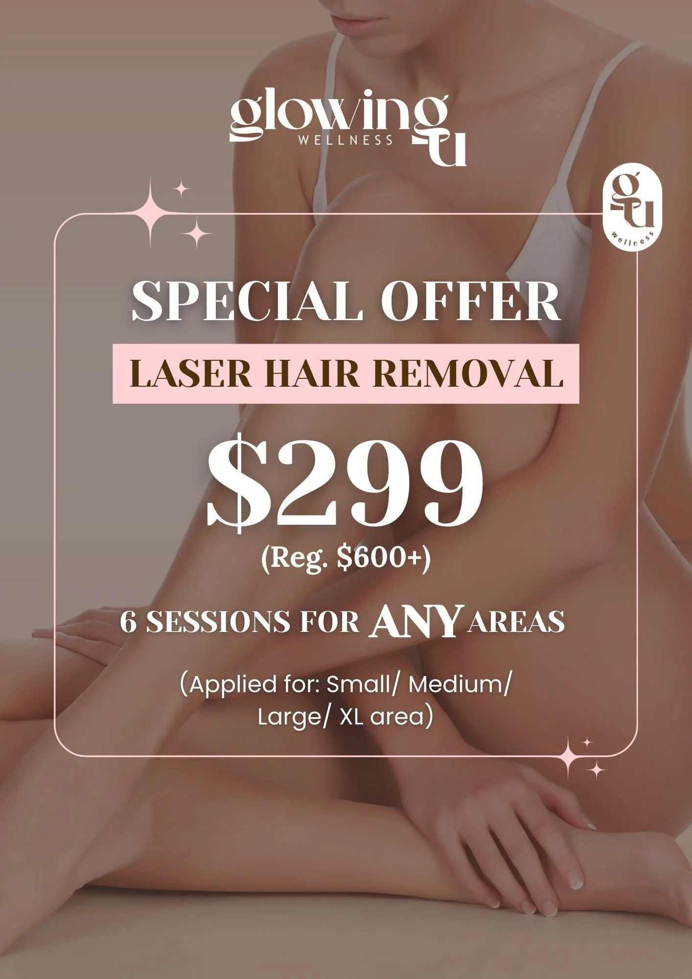 Special Offer: 6 Sessions Of Laser Hair Removal for Any Area $299
