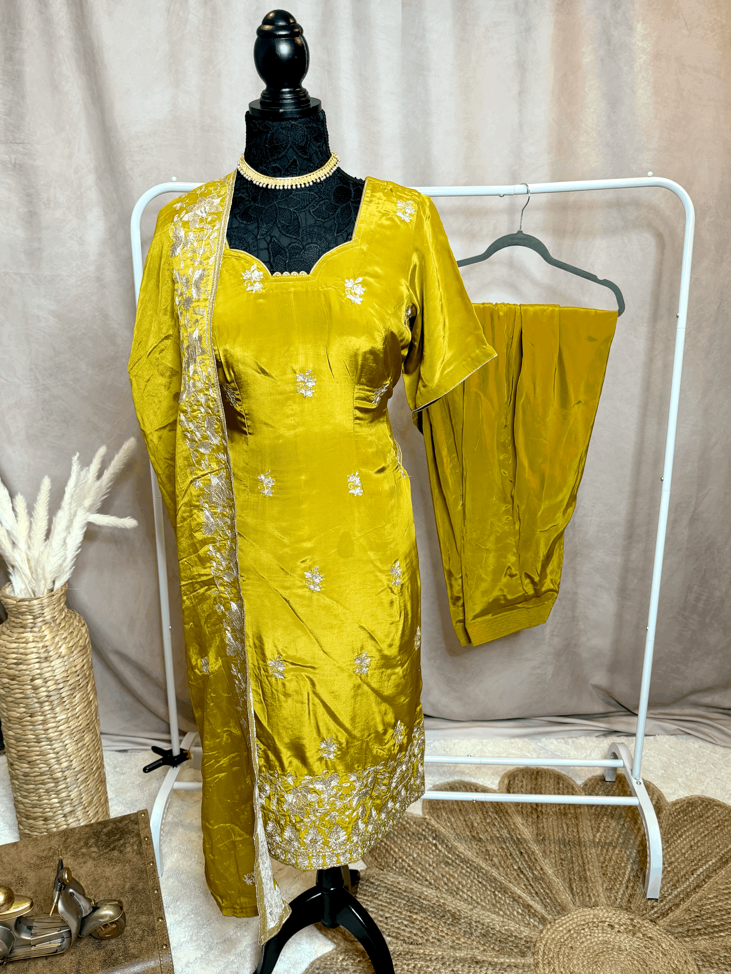 Yellow Embroidered Suit
