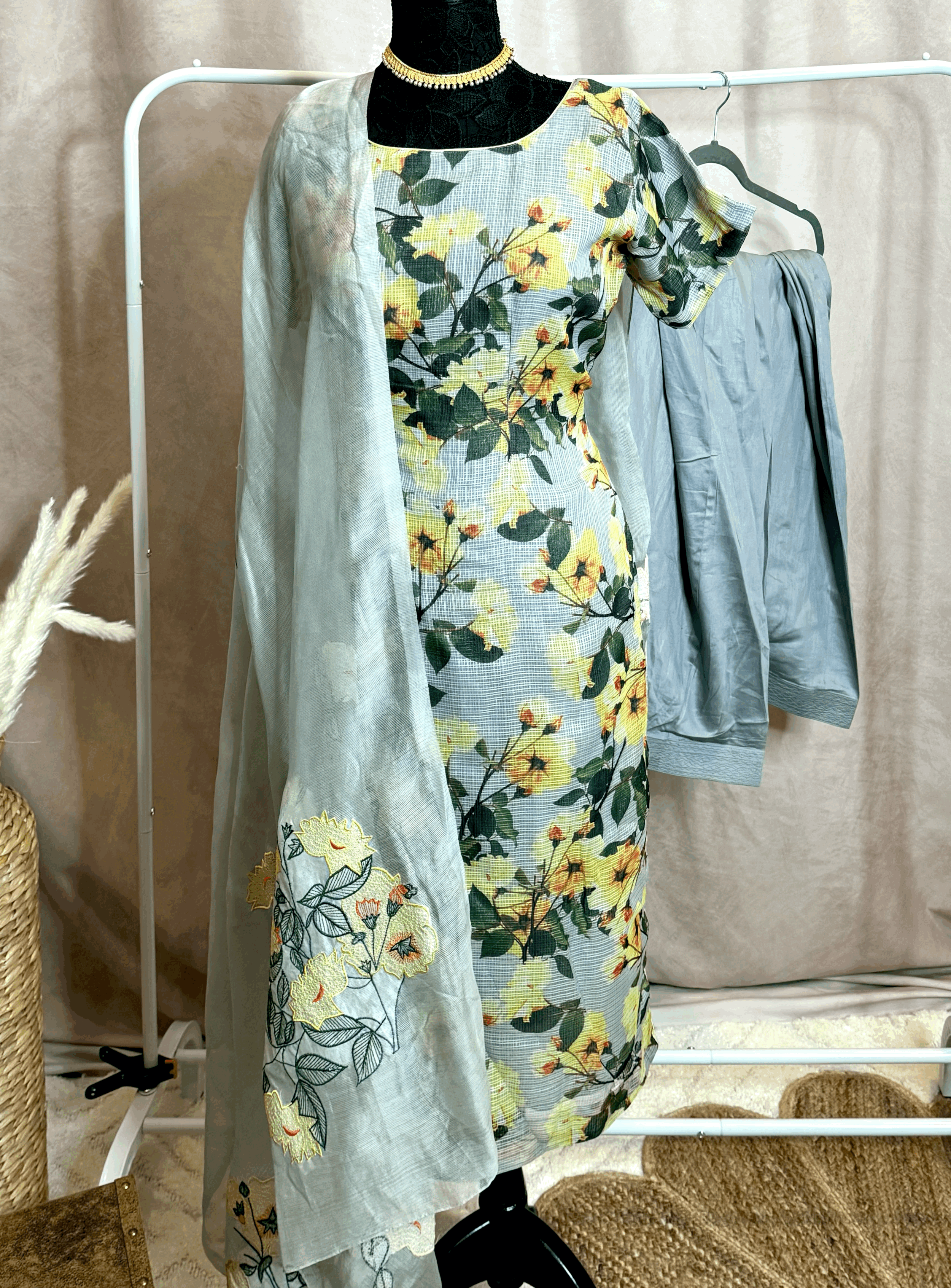 Printed grey Suit