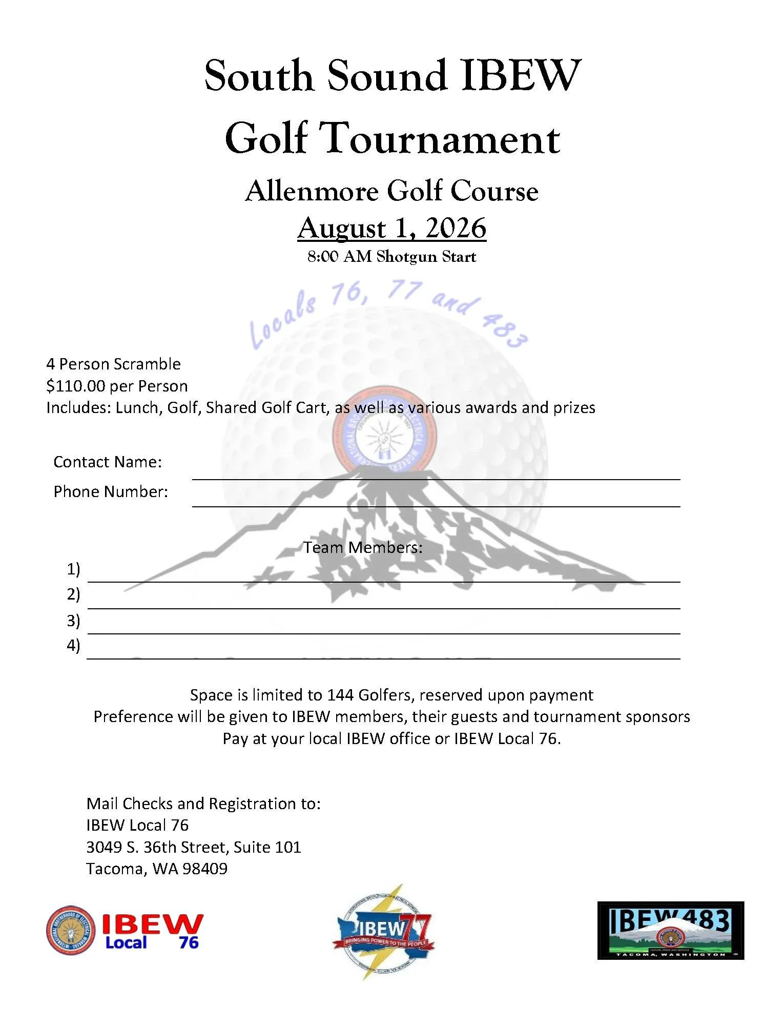 2026 South Sound IBEW Golf Tournament
