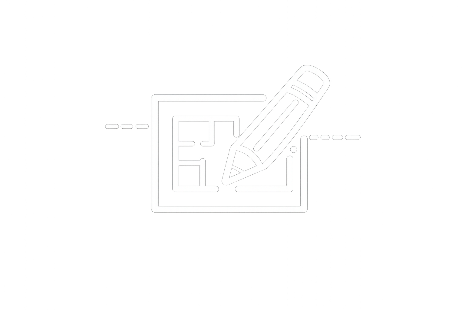 Outline icon of a check box with a square and grid pattern, overlaid by a pencil, indicating editing or design.