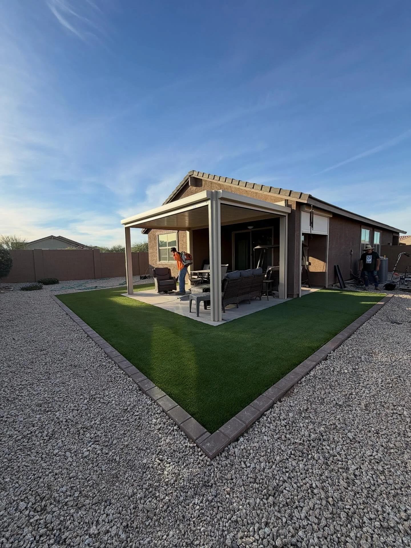 Another backyard glow-up! 👀✨
We installed brand-new Artificial Turf in a clean U-shape around the existing concrete patio, giving this yard a crisp, modern look and a year-round green finish. 🌱🏡

The turf frames the patio perfectly &mdash; more us
