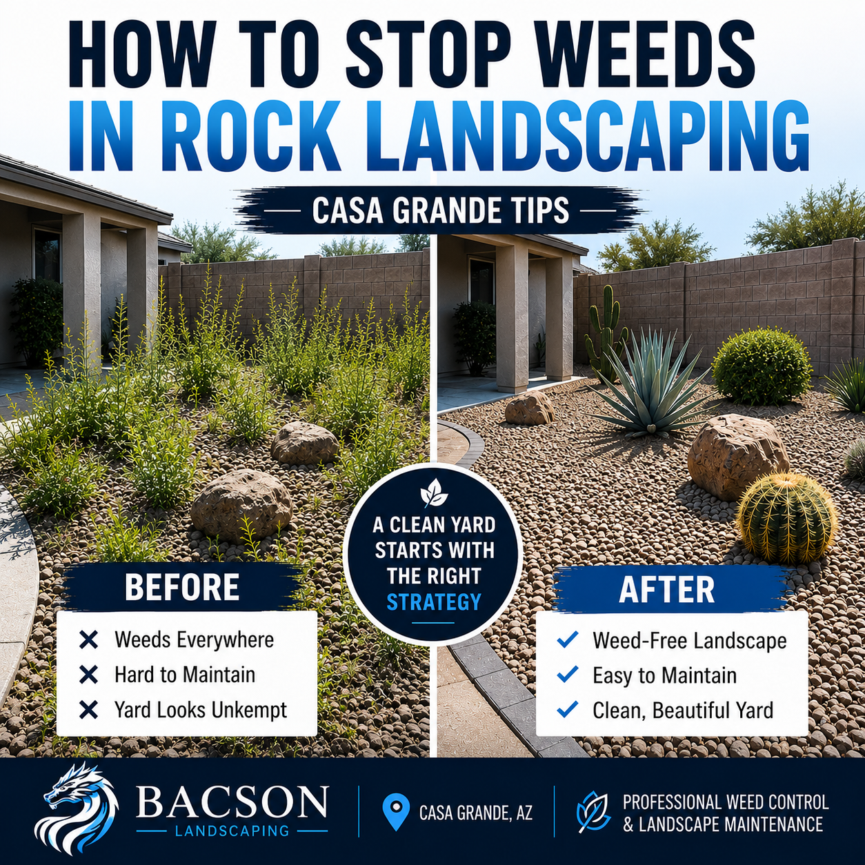 How to Stop Weeds in Rock Landscaping (Casa Grande Tips)