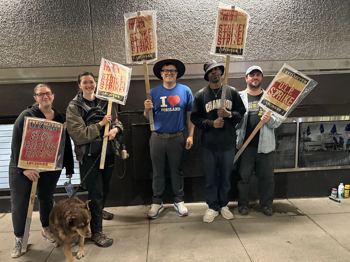 Standing with UFCW555 during a strike supporting union jobs!