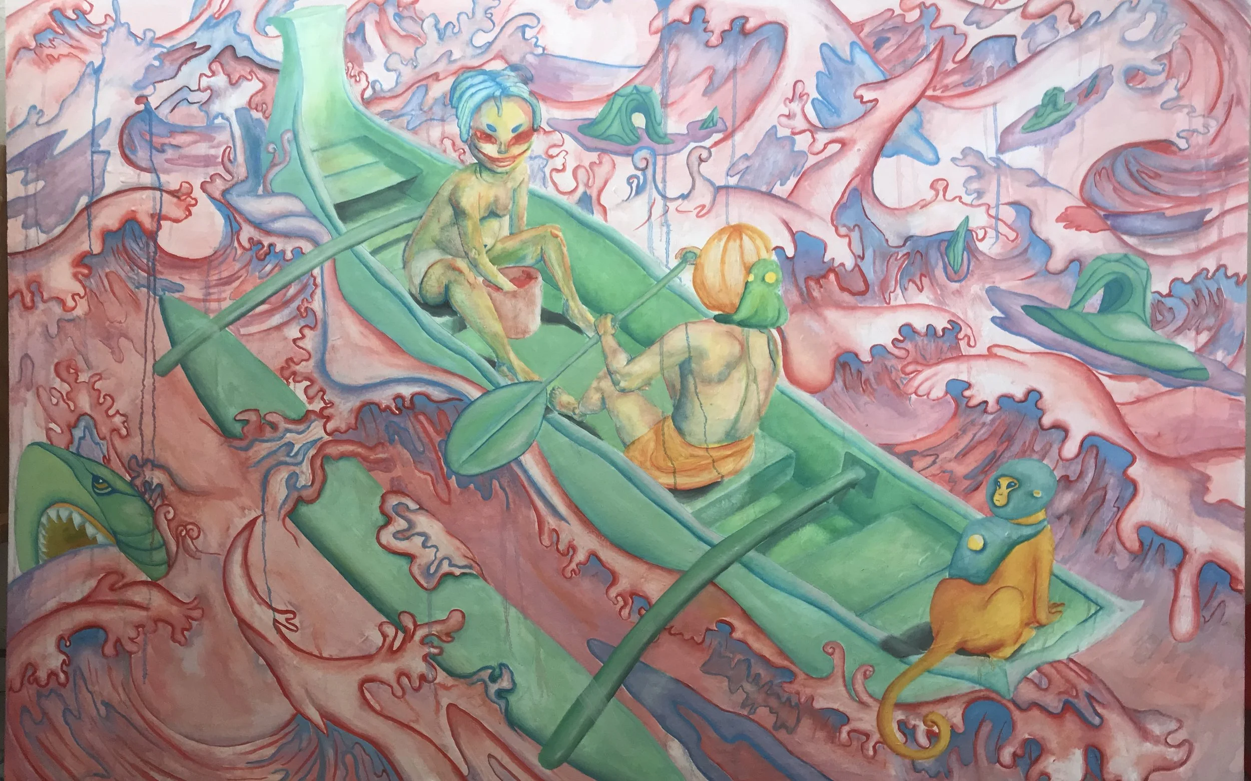 Chumming The Waters - 48" x 36", oil on canvas