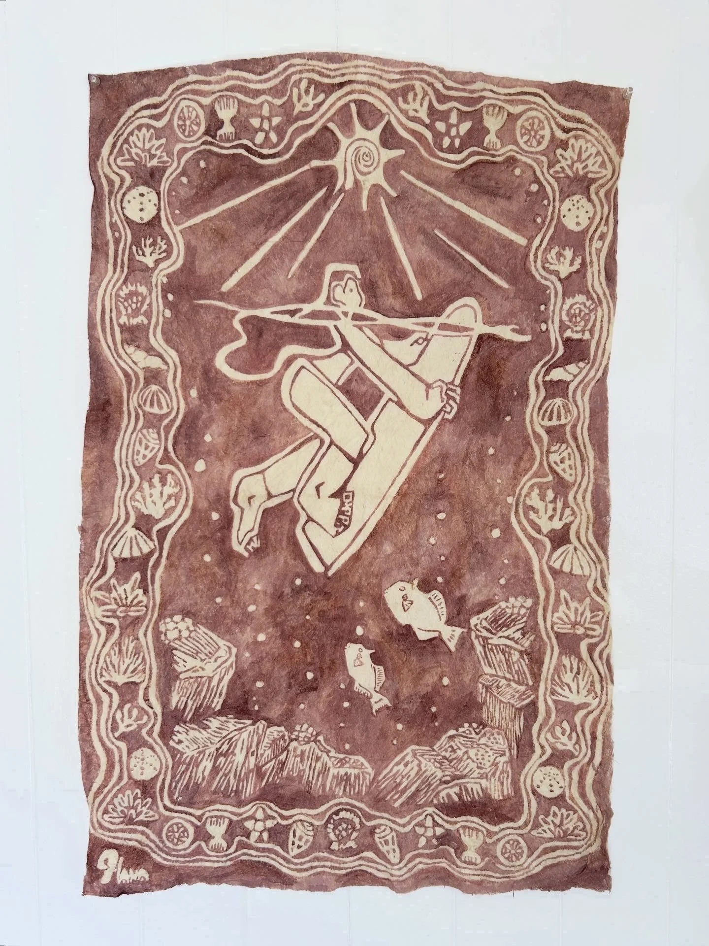 Alaia - 25" x 38", Water color on Tapa