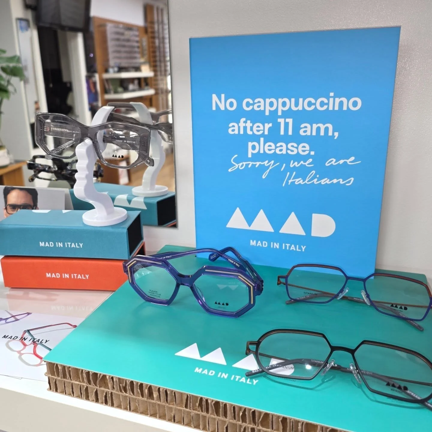 @mad_in_italy just arrived. Italian Style, Kettering flair

Perfect for work, rest and play

Try them instore today - book a free eyewer consultation (www.opt.as.me)

#kettering #corby #wellingborough #northamptonshire #independentopticians