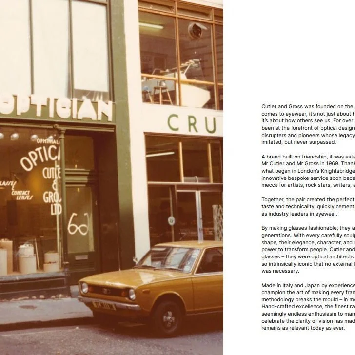 New instore - The Graham Cutler Collection

A return to tradition, the latest Graham Cutler collection is not only a tribute to the founder&rsquo;s preference in eyewear, but honours his long-standing philosophy of design. 

Glasses that are timeless