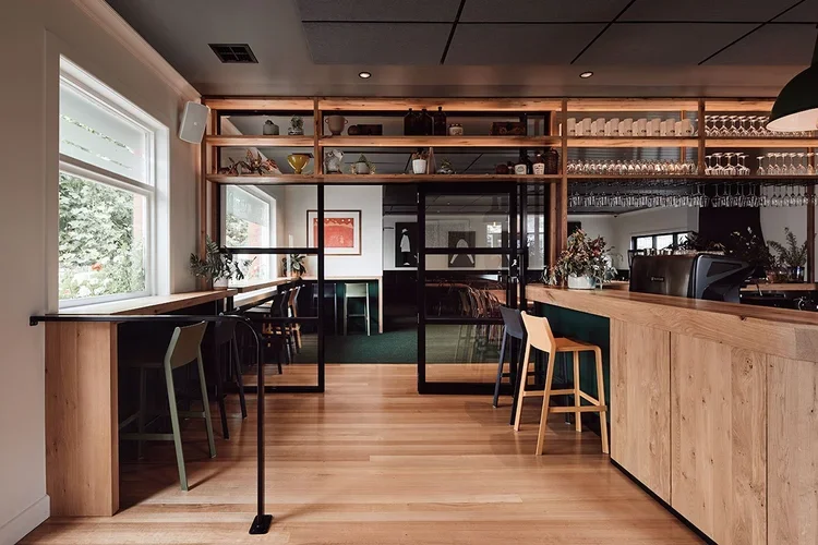 Rustic White Oak Bar & Tables with Tasmanian Oak Flooring