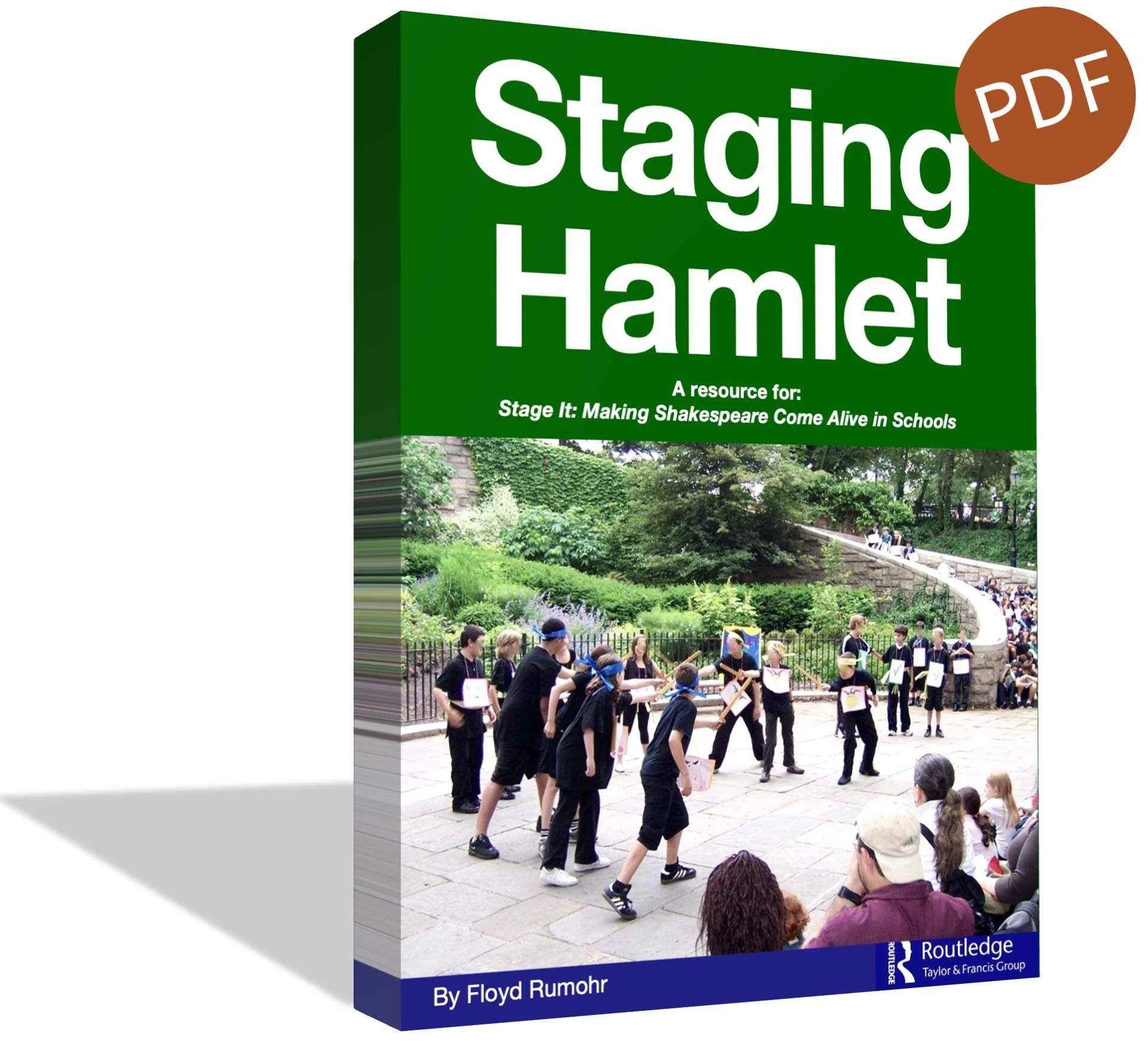 Stage It Hamlet book cover: Shakespeare acting script and teaching resources for students aged 9-12.