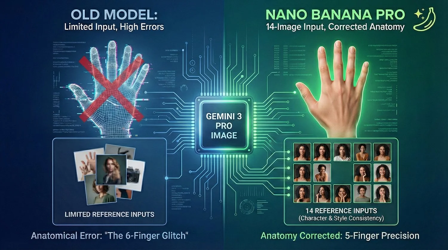Nano Banana Pro: Can Google’s 14-Image Model Fix the 6-Finger Glitch?
