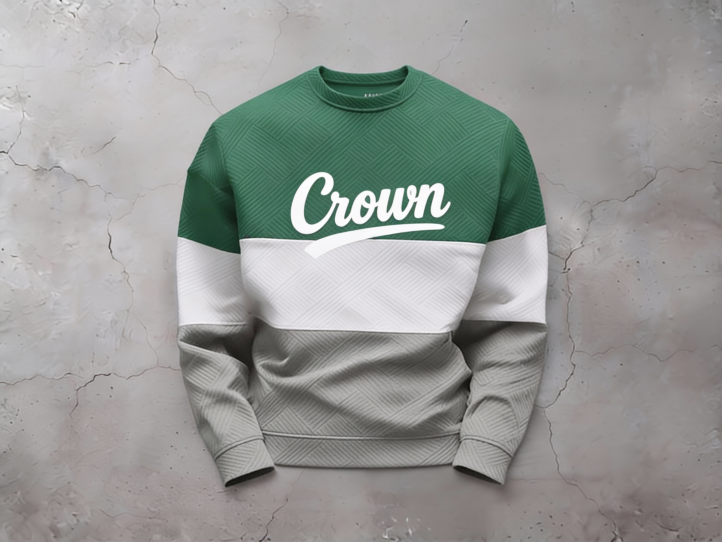 Crown Culture Premium Color Block Sweater - Green