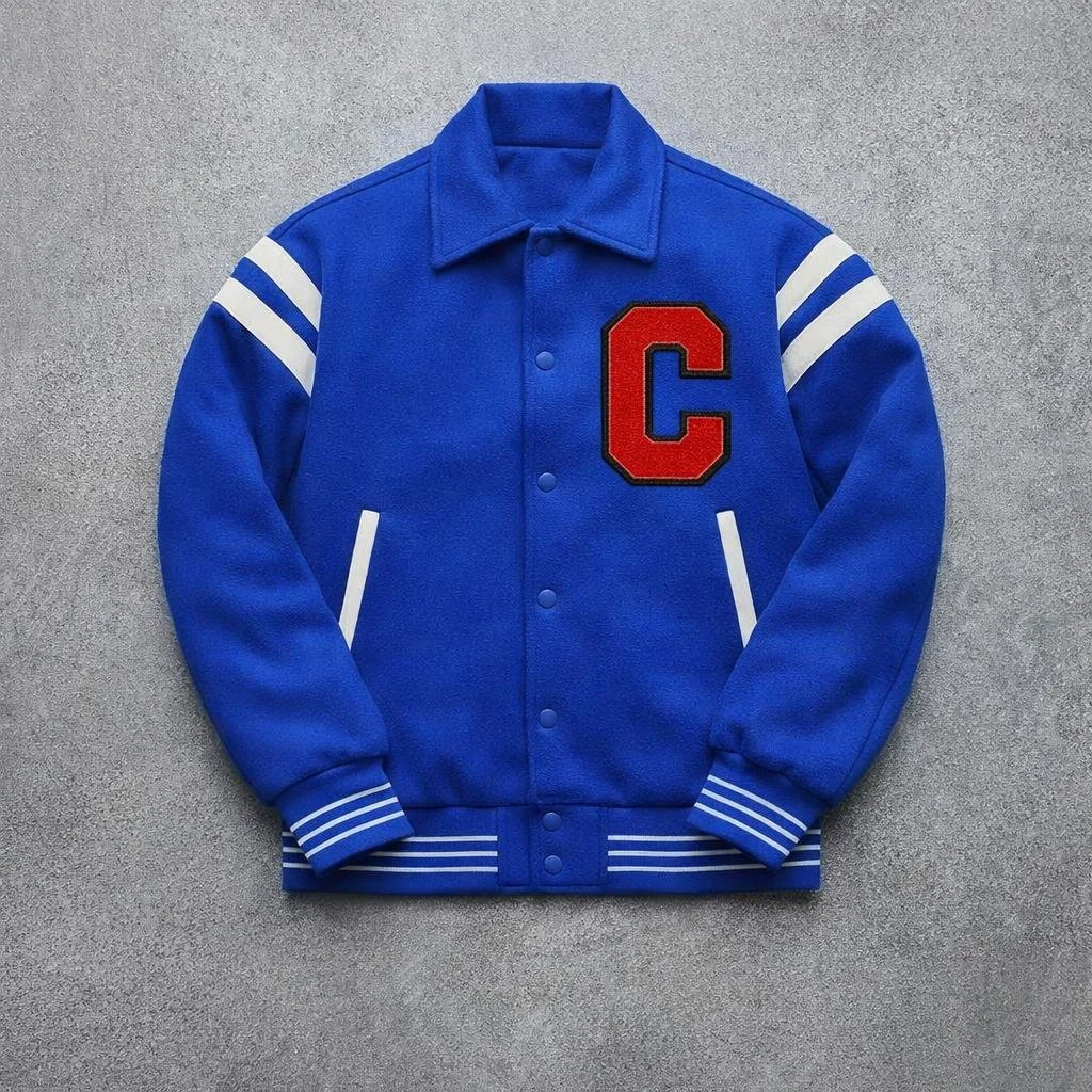 Crown Culture Block-C Baseball Jacket Royal & Red