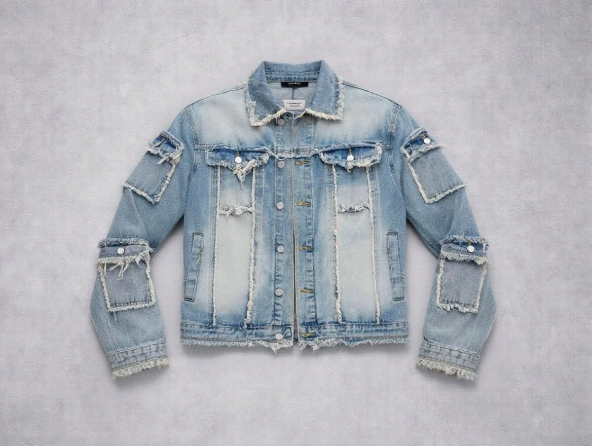 Crown Culture — Fractured Panel Denim Jacket