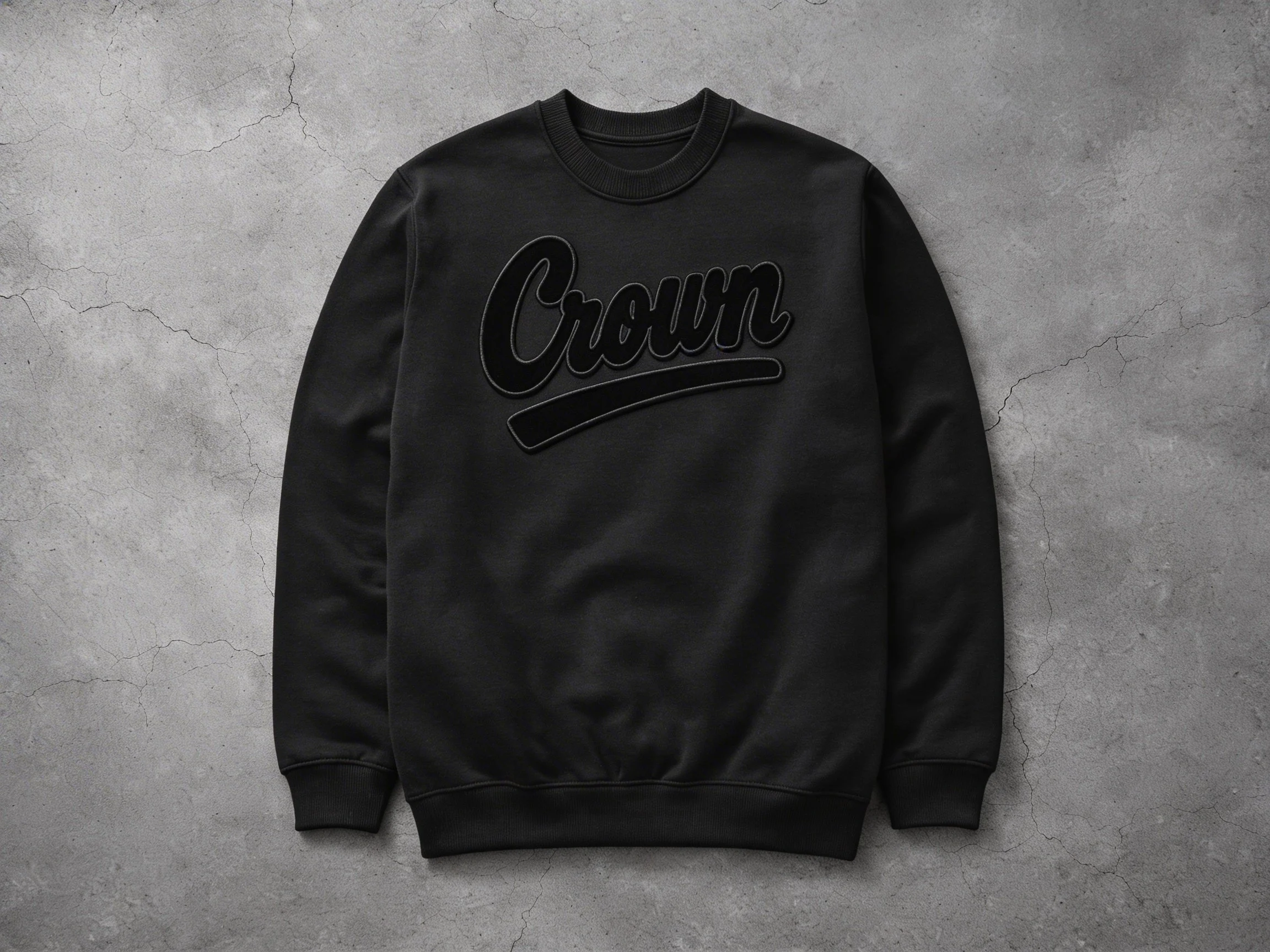 Crown Culture Essential Black on Black Hoodie / Sweater
