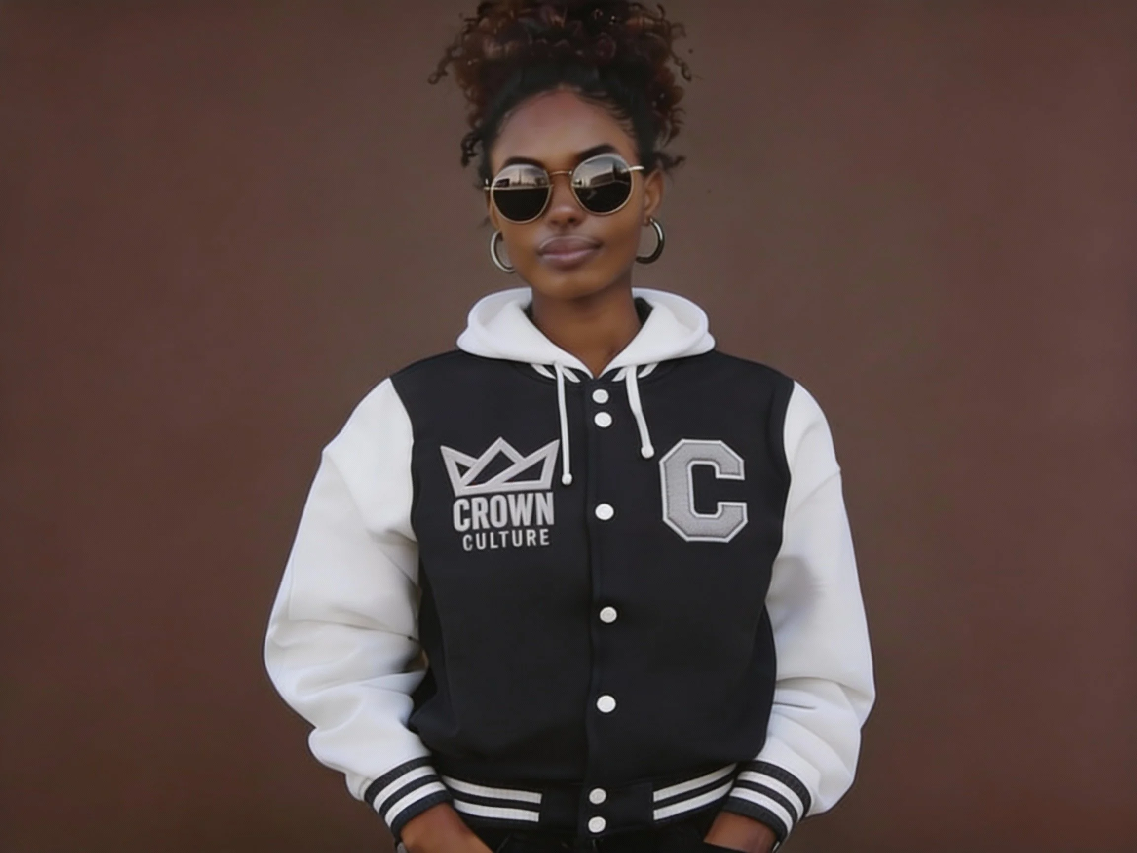 Crown Culture Fleece Letterman Jacket Black-Gray 004.JPG