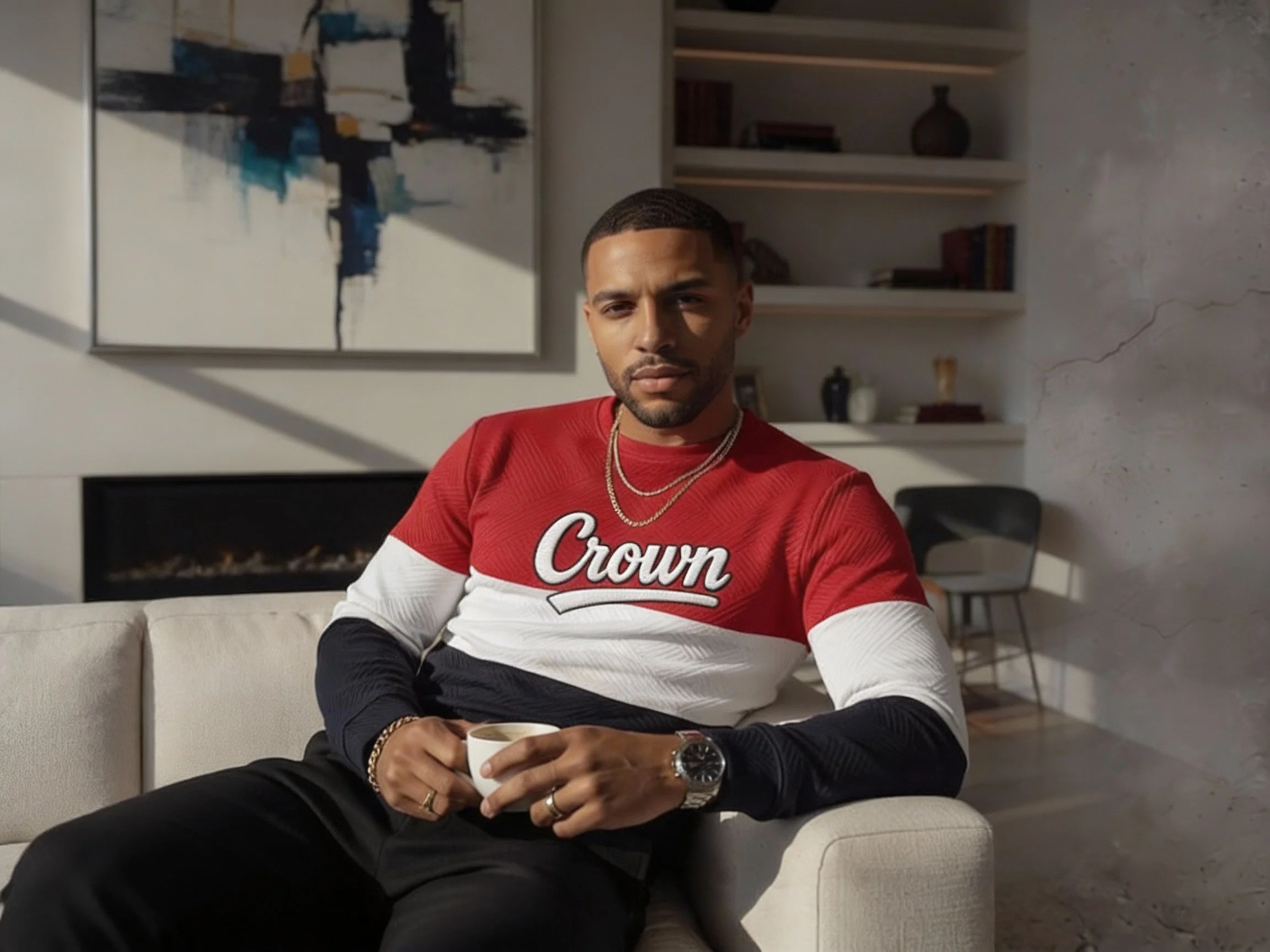 Crown Culture Premium Colorblock Red Crewneck Sweater 010.JPG