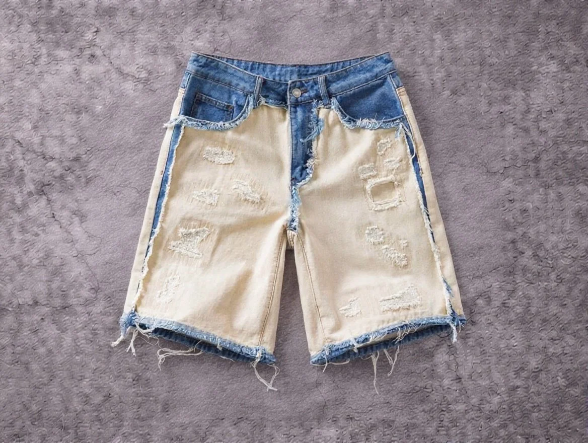 Crown Culture — Reconstructed Distress Denim Shorts