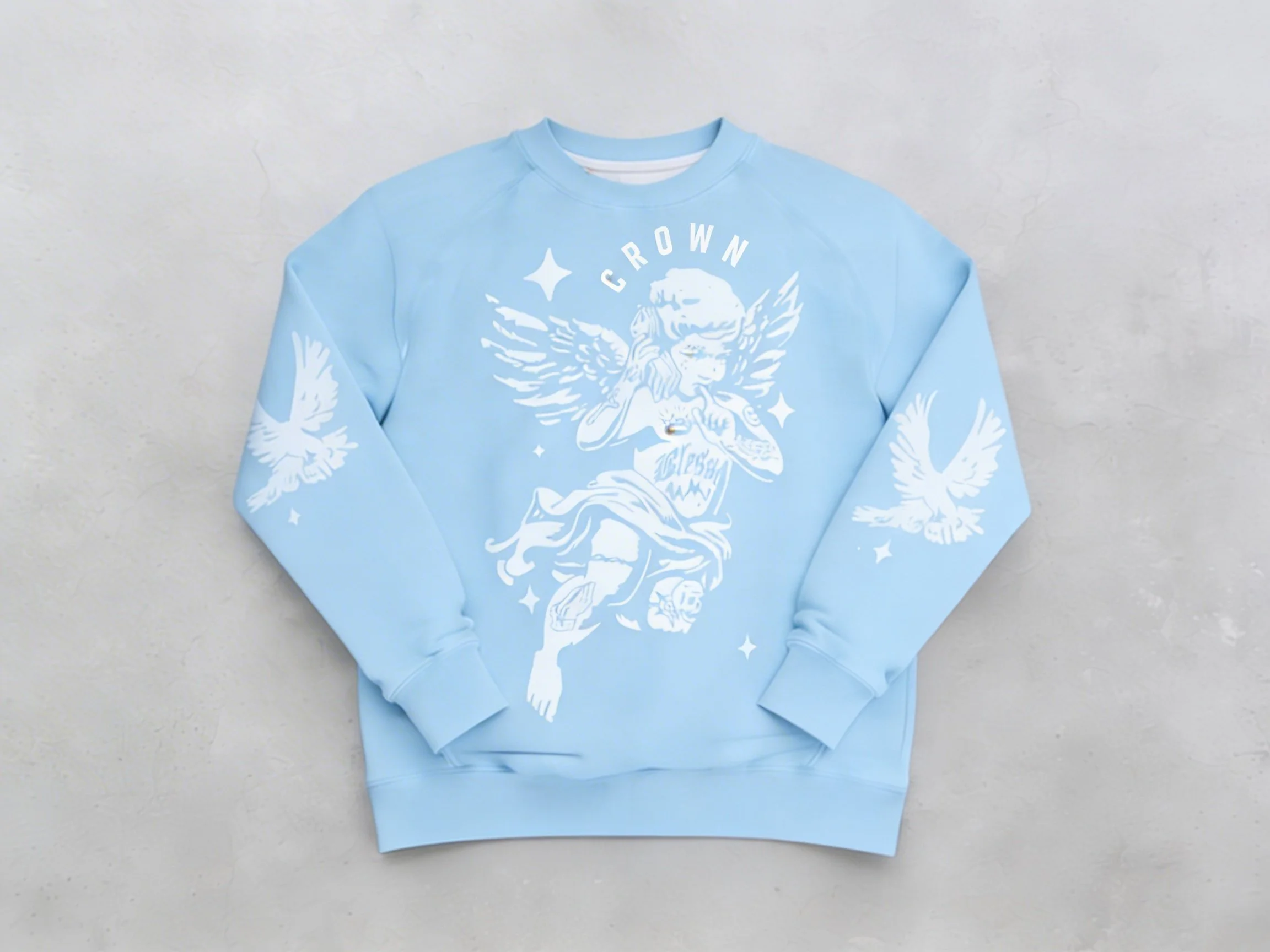 Crown Culture Baby Blue Cherub Crewneck Sweater001.JPG