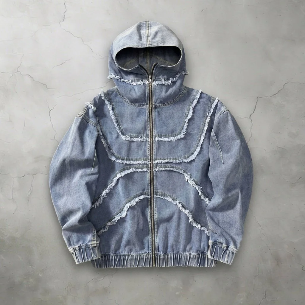 Crown Culture — Frayline Denim Hoodie