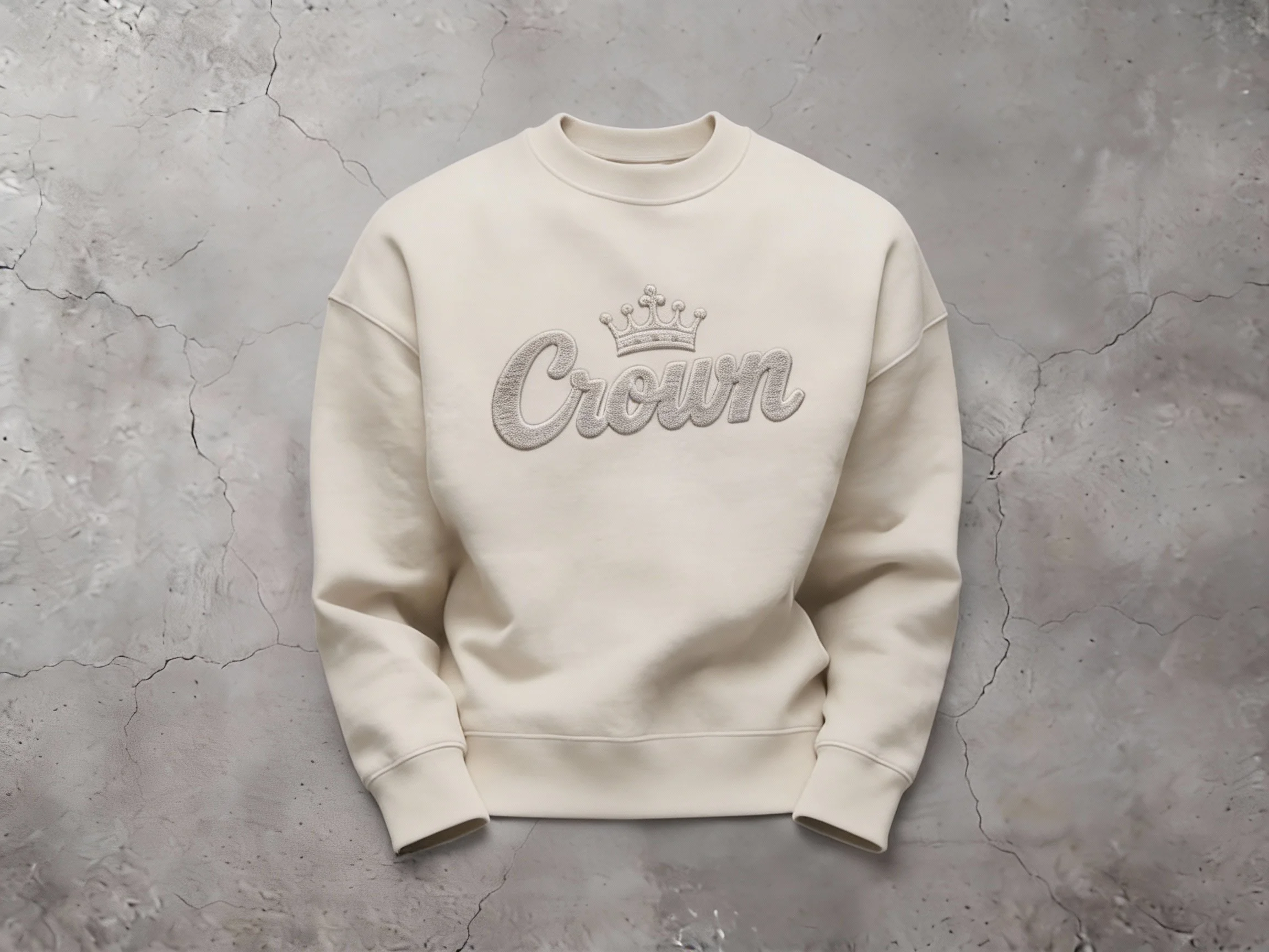 Crown Culture Essential Crewneck Sweater Coconut Milk