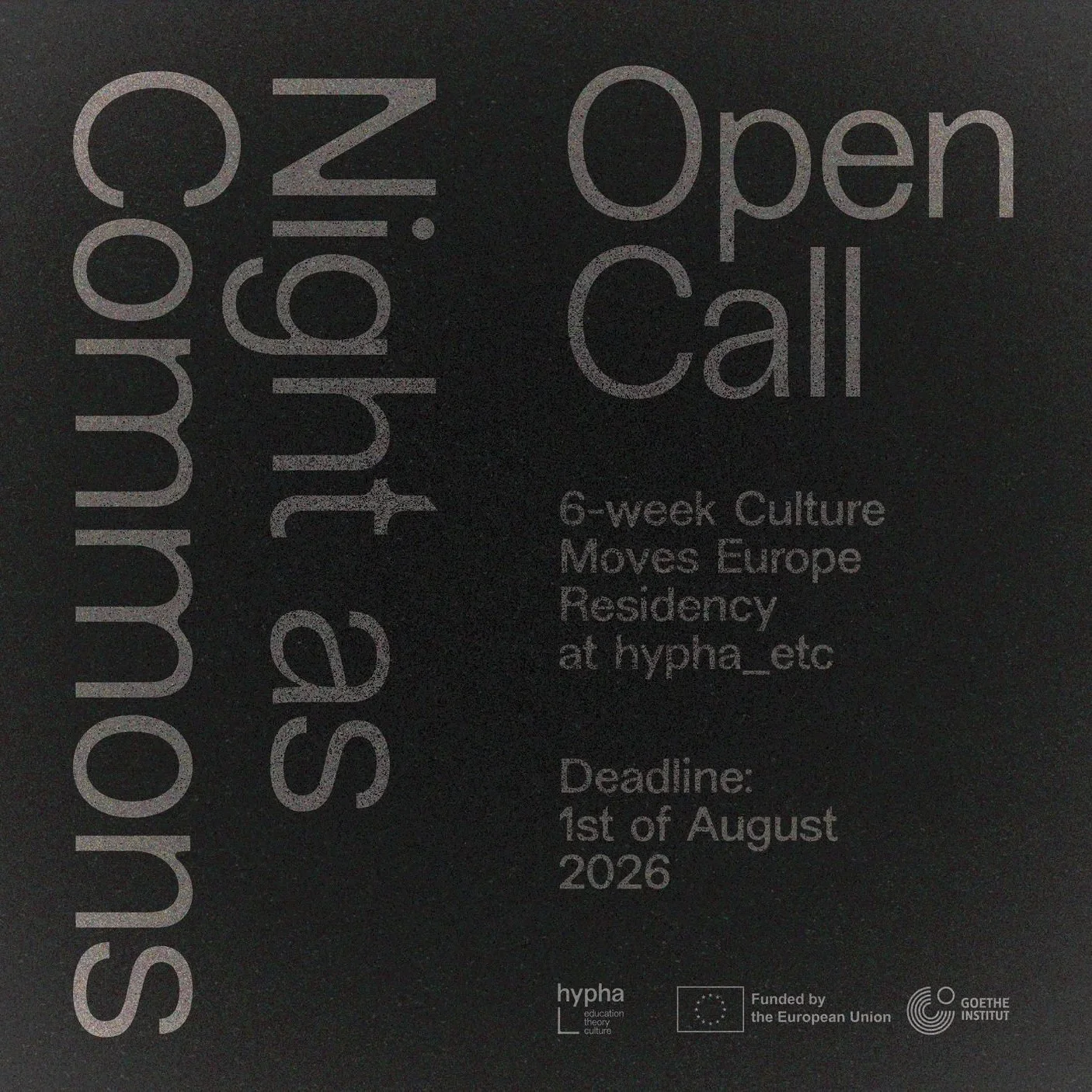 Call for Applications Night as Commons and the Dark Side of Light