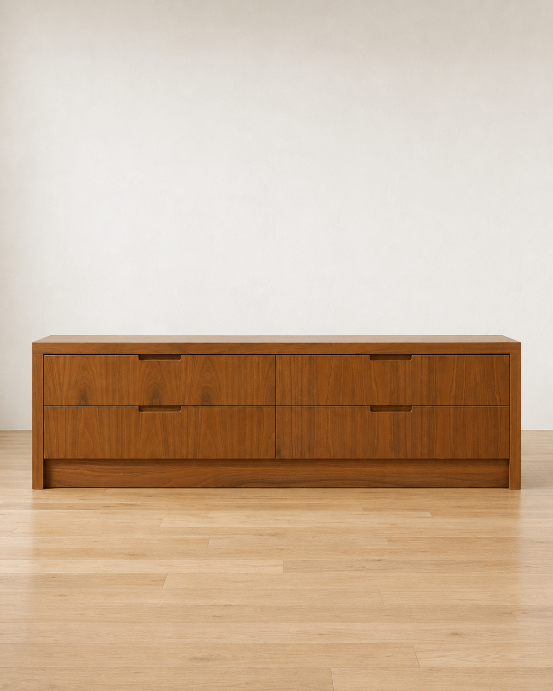 Mahogany Four-Drawer Low Cabinet