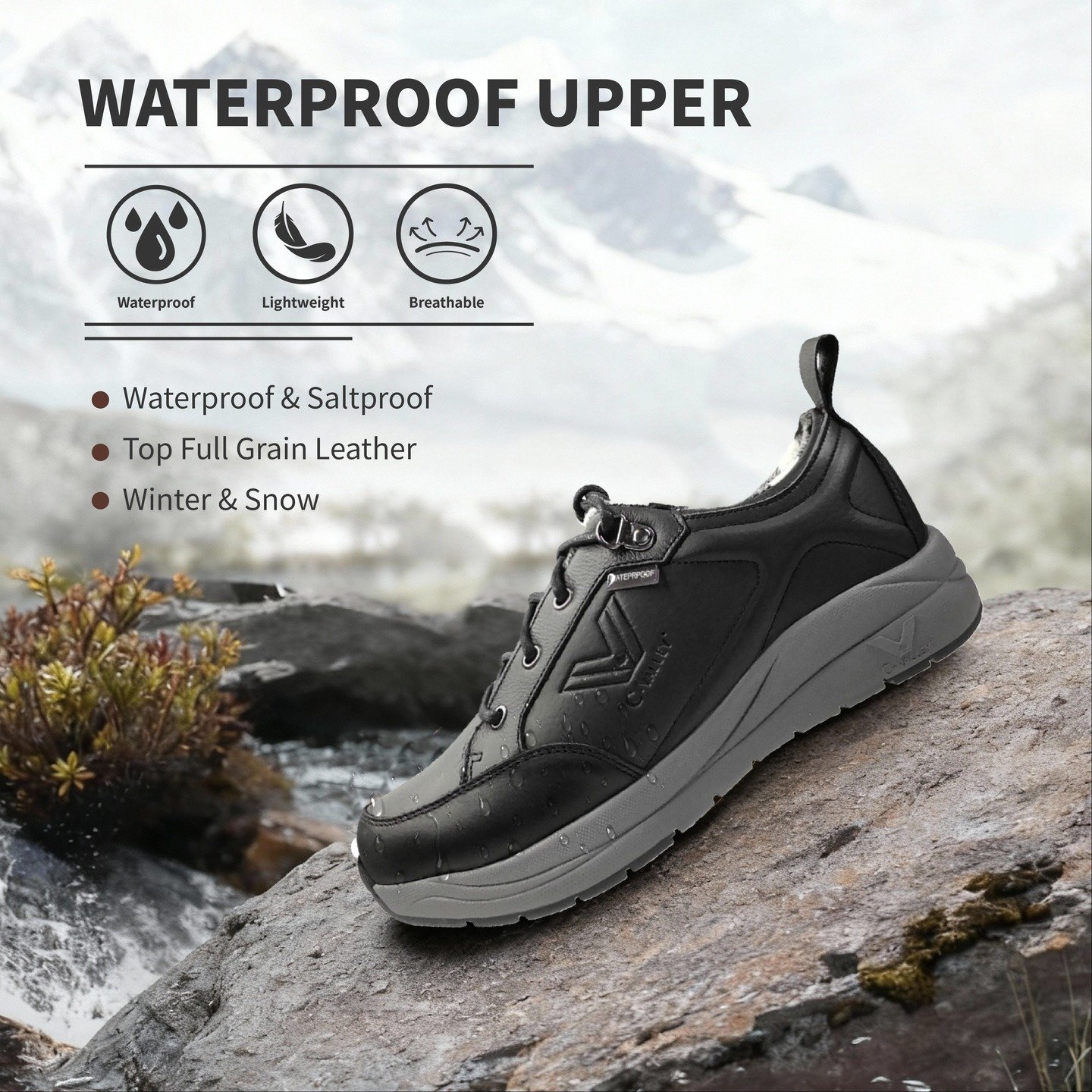 Rain, snow, or icy trails &mdash; these shoes don&rsquo;t back down.
Built with full-grain waterproof leather and breathable comfort, they keep your feet warm, dry, and ready for every winter adventure.
Your all-season protection starts here. ❄️💧

#